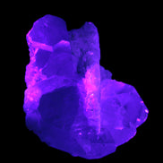 Elestial Quartz Soulmate cluster with Feldspar and Mica Bridge 424g in UV light - Rocks and Things Store