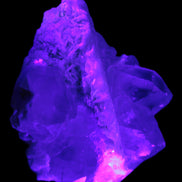Elestial Quartz Soulmate cluster with Feldspar and Mica Bridge 424g in UV light - Rocks and Things Store