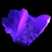 Elestial Quartz Soulmate cluster with Feldspar and Mica Bridge 424g in UV light - Rocks and Things Store