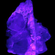 Elestial Quartz Soulmate cluster with Feldspar and Mica Bridge 424g in UV light - Rocks and Things Store