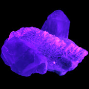 Elestial Quartz Soulmate cluster with Feldspar and Mica Bridge 424g in UV light - Rocks and Things Store