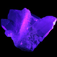 Elestial Quartz Soulmate cluster with Feldspar and Mica Bridge 424g in UV light - Rocks and Things Store