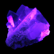 Elestial Quartz Soulmate cluster with Feldspar and Mica Bridge 424g in UV light - Rocks and Things Store