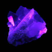 Elestial Quartz Soulmate cluster with Feldspar and Mica Bridge 424g in UV light - Rocks and Things Store