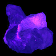 Elestial Quartz Soulmate cluster with Feldspar and Mica Bridge 105*105*50mm 424g in UV light - Rocks and Things Store
