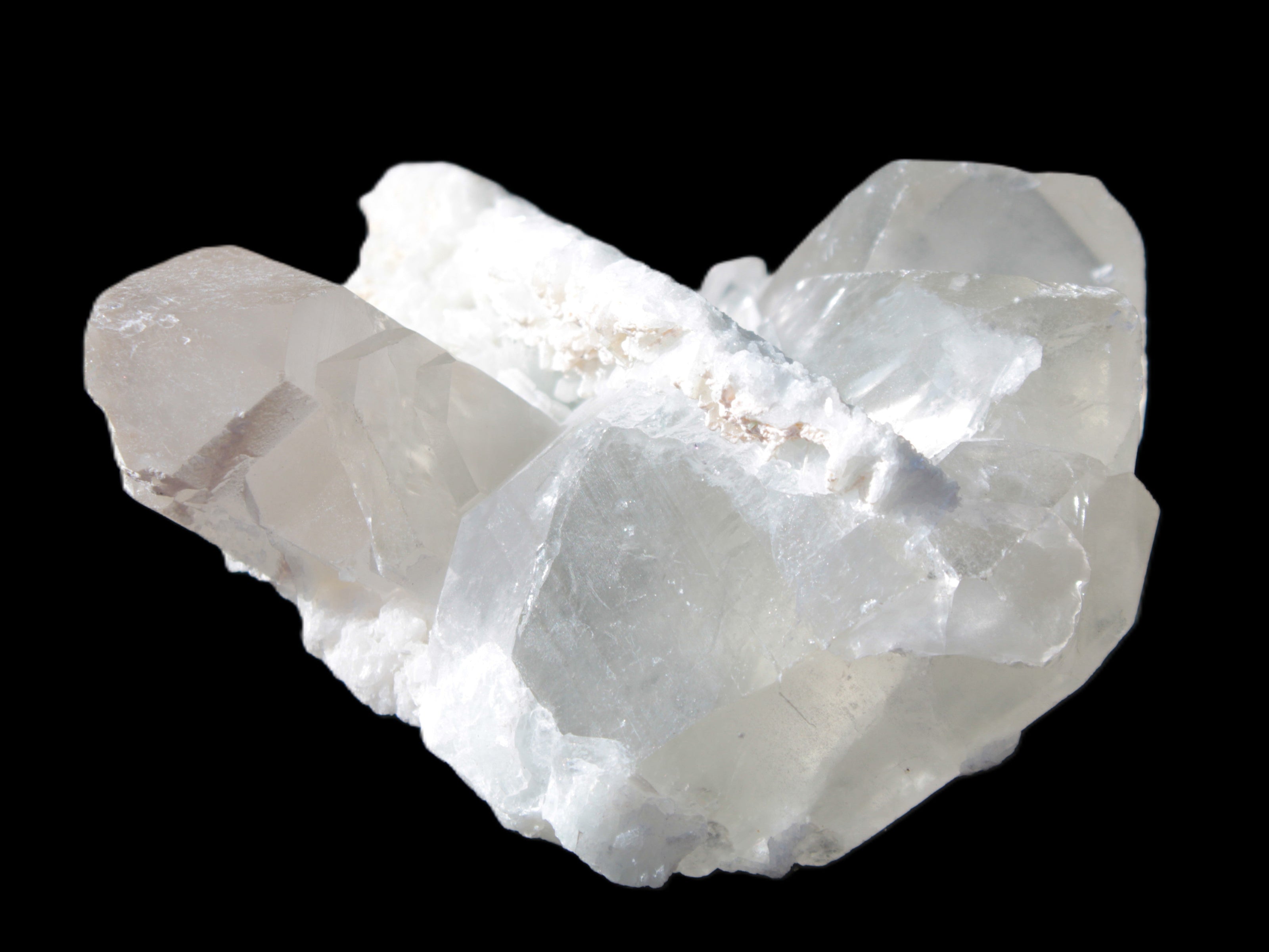 Elestial Quartz Soulmate cluster with Feldspar and Mica Bridge 105*105*50mm 424g in bright sunlight - Rocks and Things Store