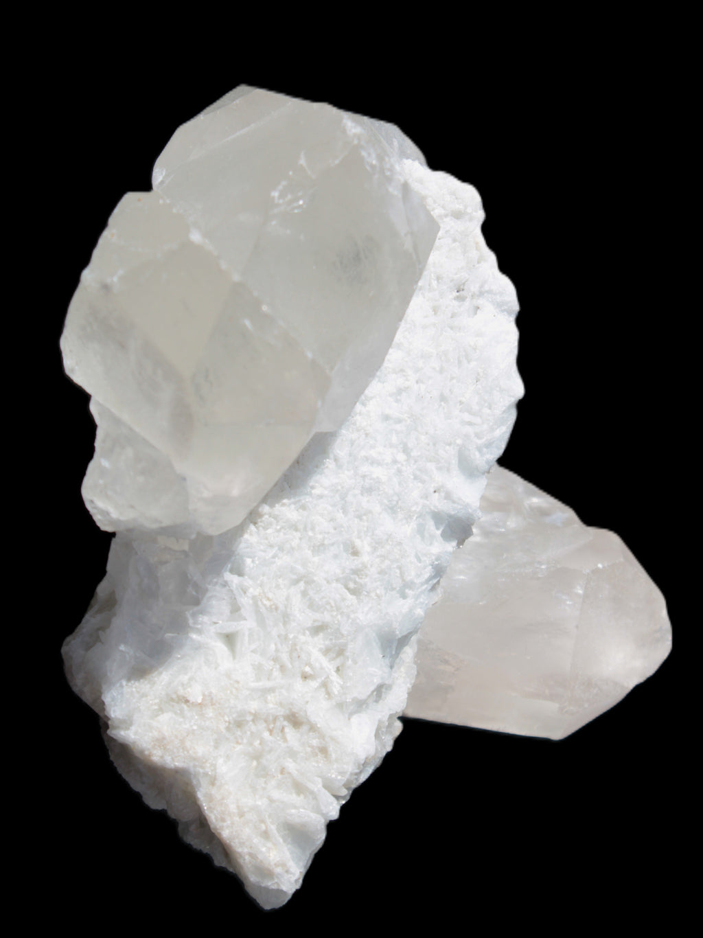 Elestial Quartz Soulmate cluster with Feldspar and Mica Bridge 105*105*50mm 424g in bright sunlight - Rocks and Things Store