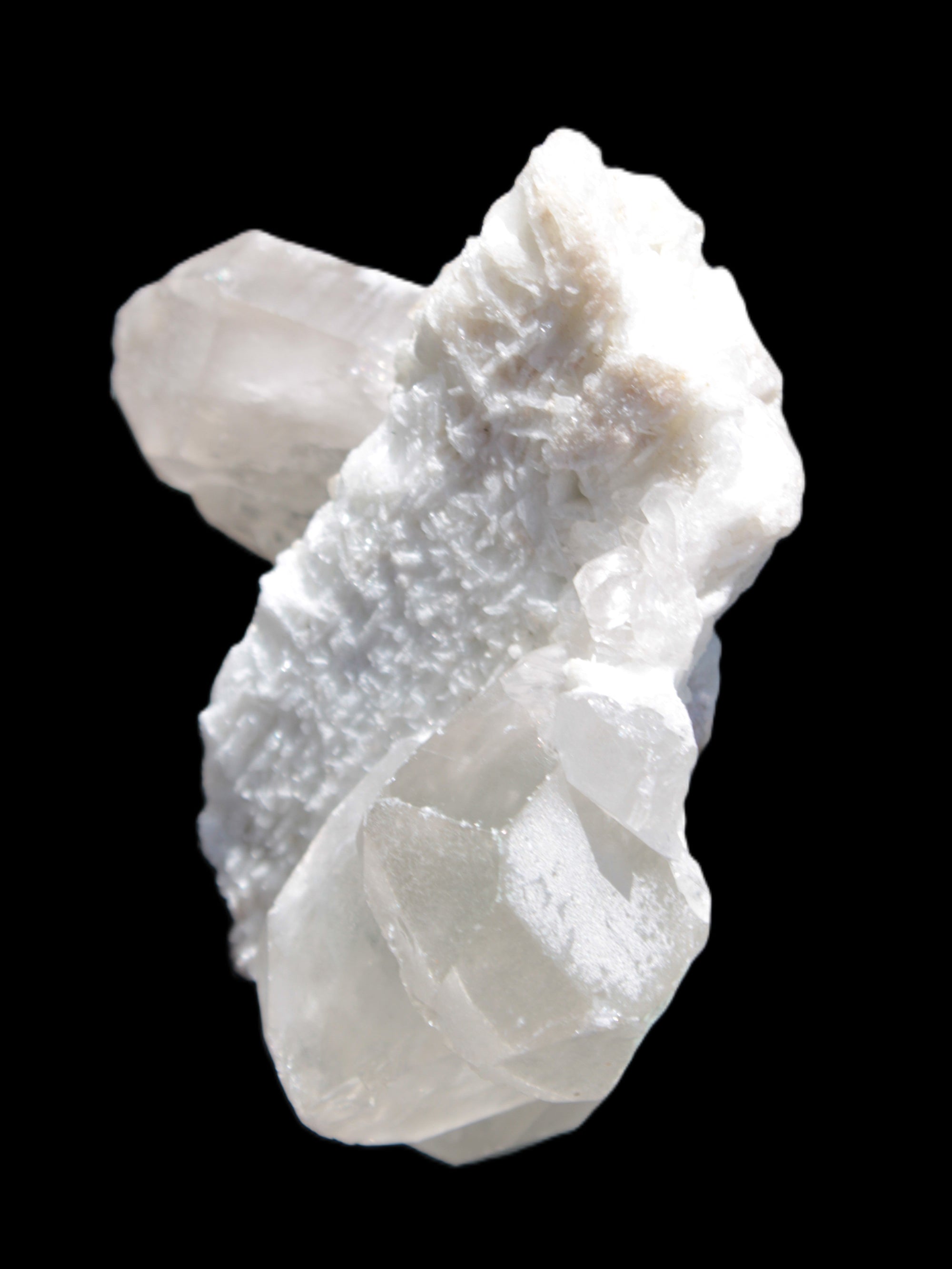 Elestial Quartz Soulmate cluster with Feldspar and Mica Bridge 105*105*50mm 424g in bright sunlight - Rocks and Things Store