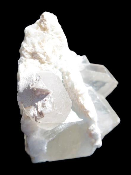 Elestial Quartz Soulmate cluster with Feldspar and Mica Bridge 105*105*50mm 424g in bright sunlight - Rocks and Things Store