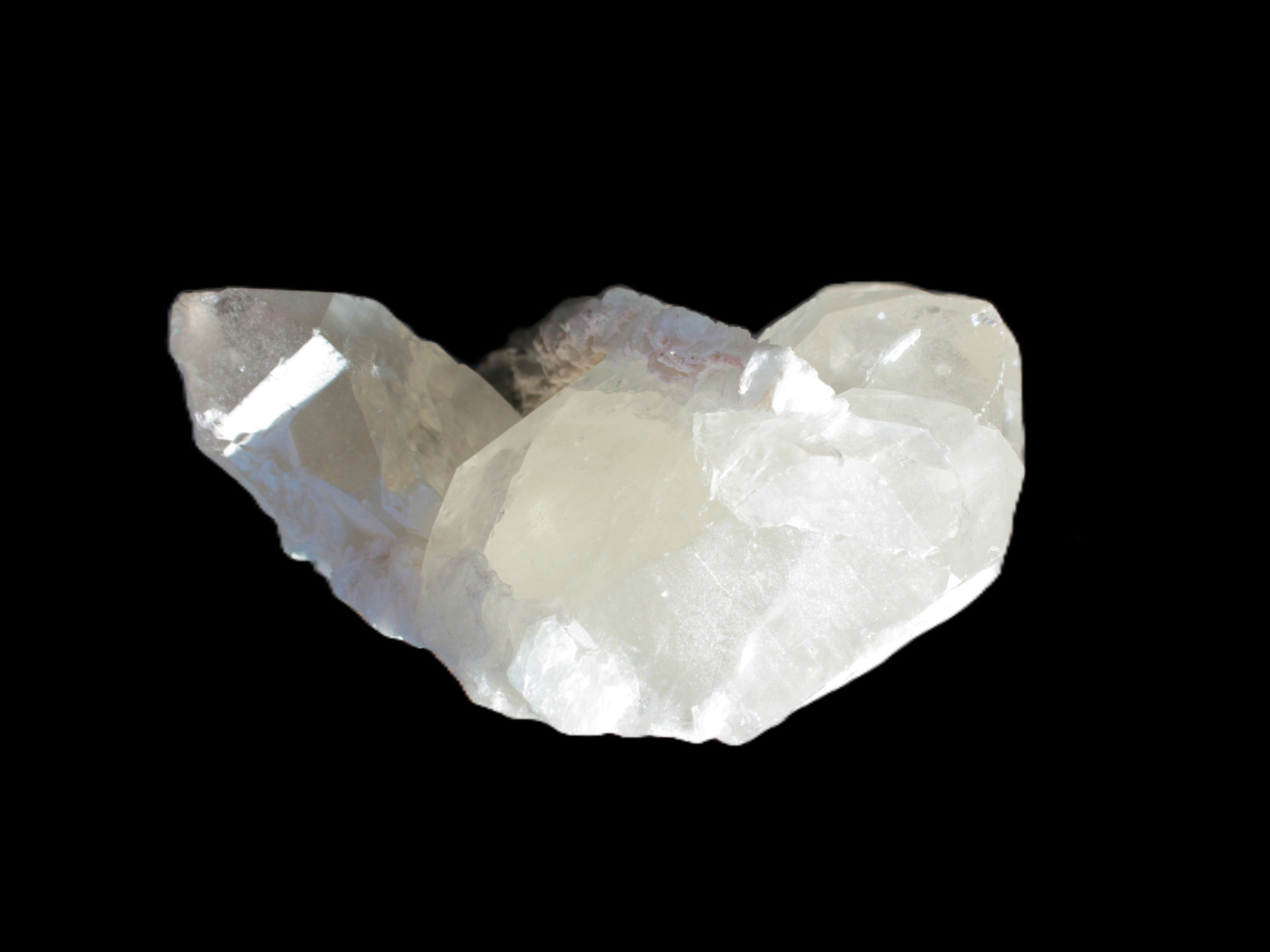 Elestial Quartz Soulmate cluster with Feldspar and Mica Bridge 105*105*50mm 424g in bright sunlight - Rocks and Things Store
