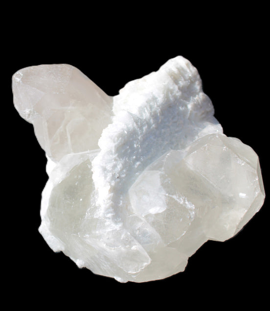 Elestial Quartz Soulmate cluster with Feldspar and Mica Bridge 105*105*50mm 424g in bright sunlight - Rocks and Things Store