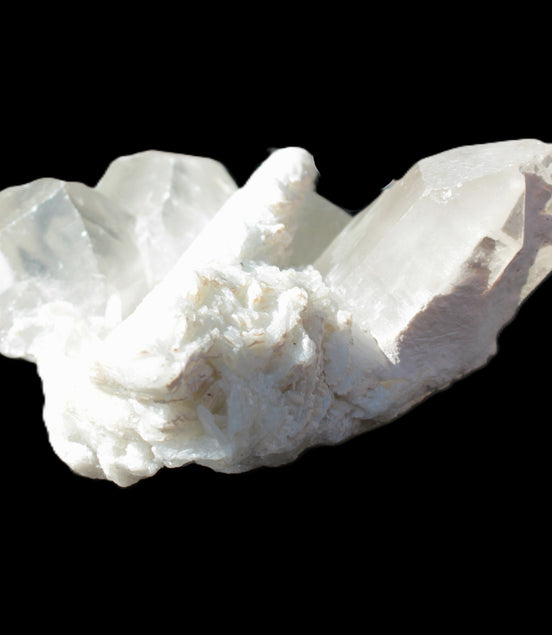Elestial Quartz Soulmate cluster with Feldspar and Mica Bridge 105*105*50mm 424g in bright sunlight - Rocks and Things Store