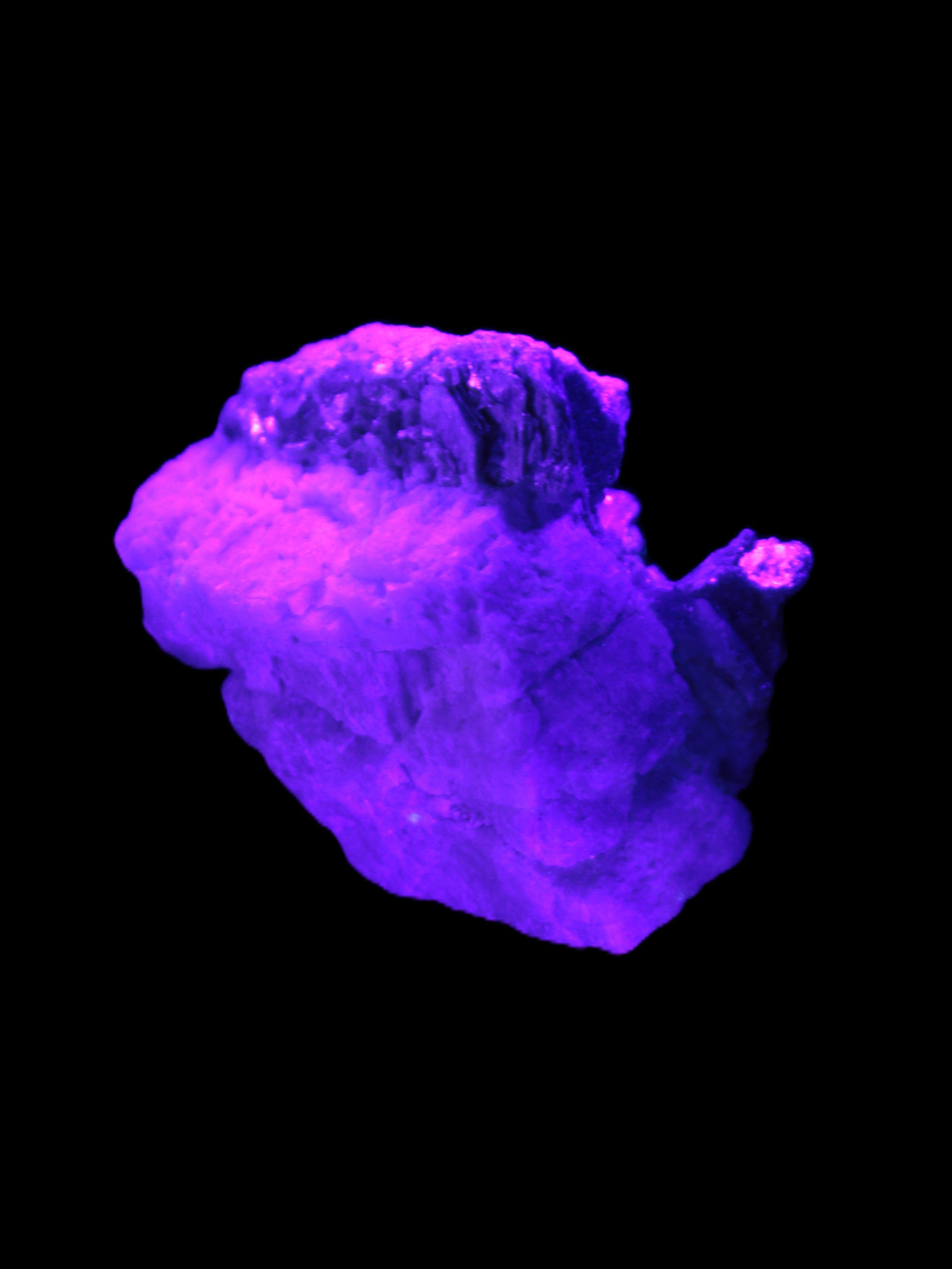 Tiny Aquamarine crystals in Mica, Lepidolite Feldspar matrix 46*42*30mm 198ct 39.6g in UV light - Rocks and Things Store