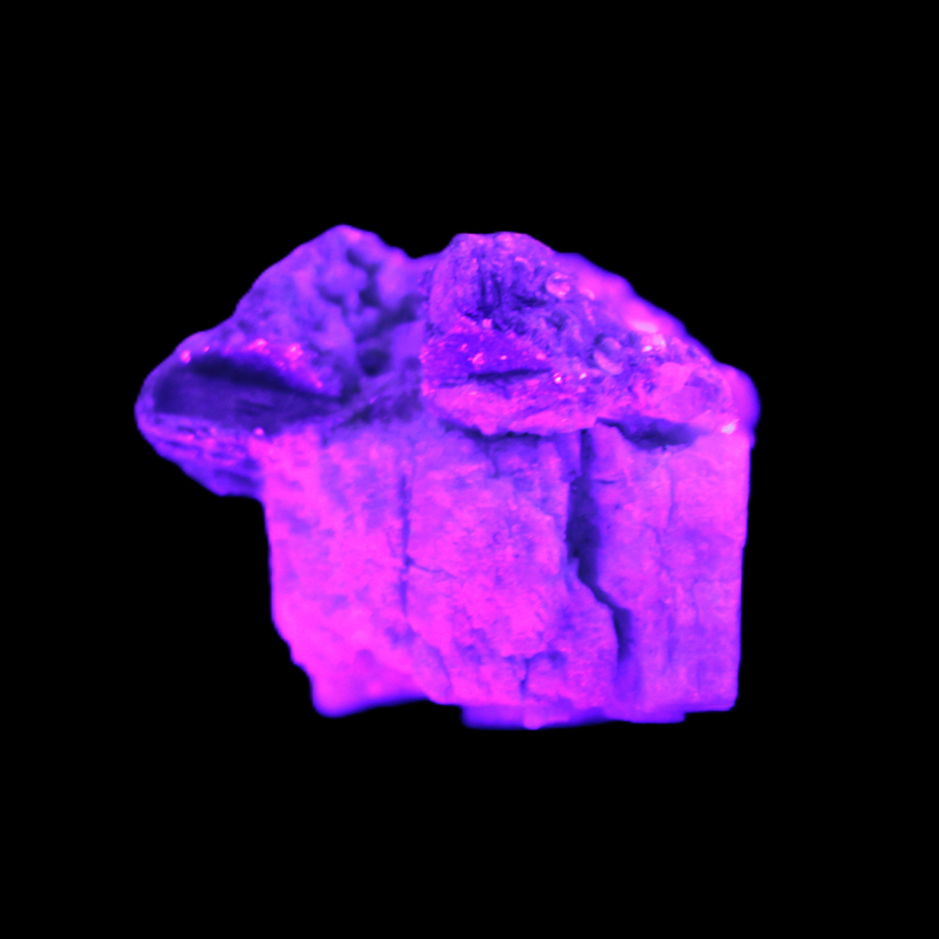 Tiny Aquamarine crystals in Mica, Lepidolite Feldspar matrix 46*42*30mm 198ct 39.6g in UV light - Rocks and Things Store