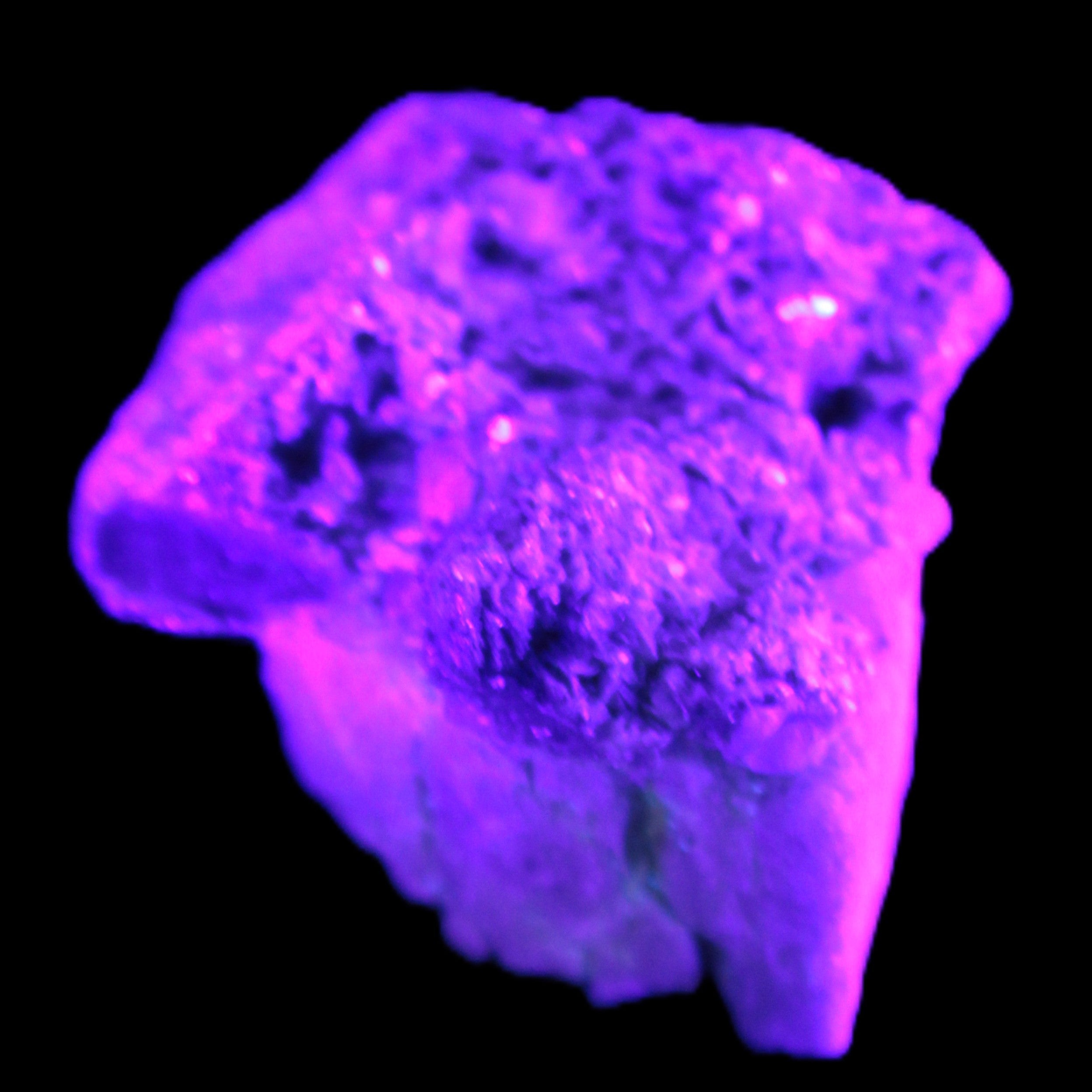 Tiny Aquamarine crystals in Mica, Lepidolite Feldspar matrix 46*42*30mm 198ct 39.6g in UV light - Rocks and Things Store