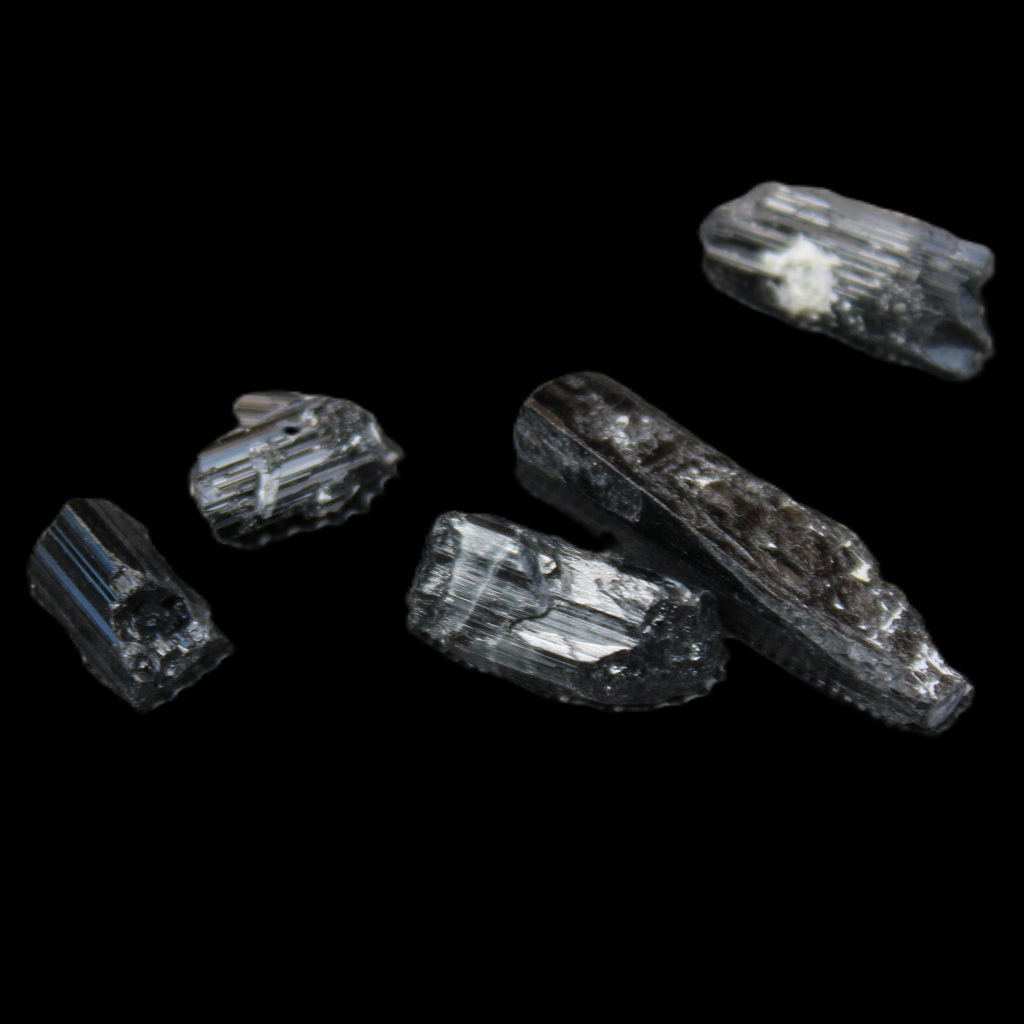 Rainbow Black Tourmaline from Pakistan 3/4 crystals 6-21mm 9-11g in sunlight - Rocks and Things Store