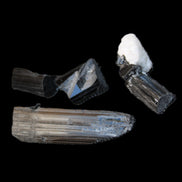 Rainbow Black Tourmaline from Pakistan 3/4 crystals 6-21mm 9-11g in sunlight - Rocks and Things Store