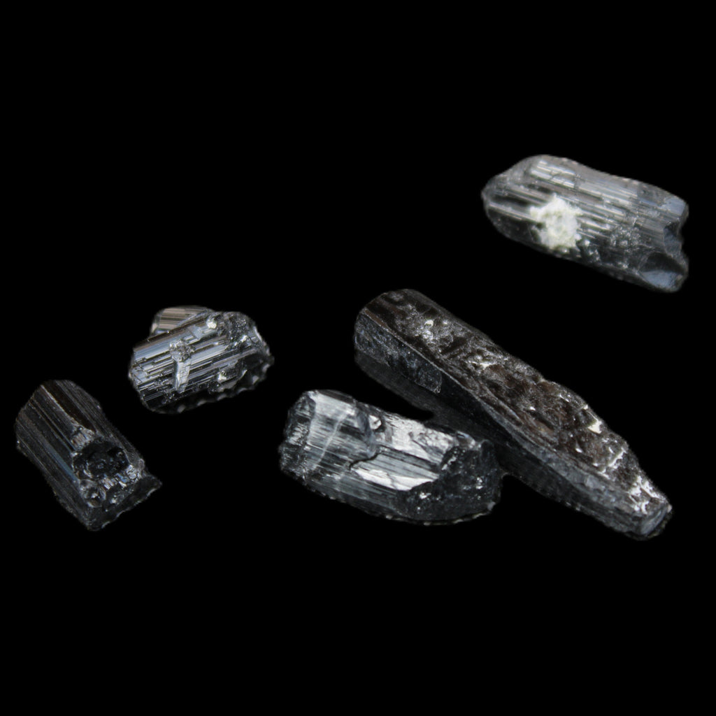 Rainbow Black Tourmaline from Pakistan 3/4 crystals 6-21mm 9-11g in sunlight - Rocks and Things Store