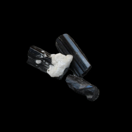 Rainbow Black Tourmaline from Pakistan 3/4 crystals 6-21mm 9-11g in sunlight - Rocks and Things Store