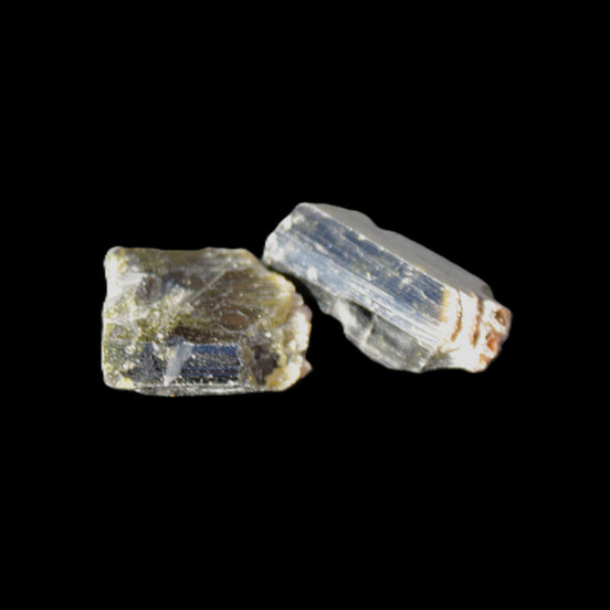Epidote 2 crystals 19/24mm 12.2g in sunlight - Rocks and Things Store