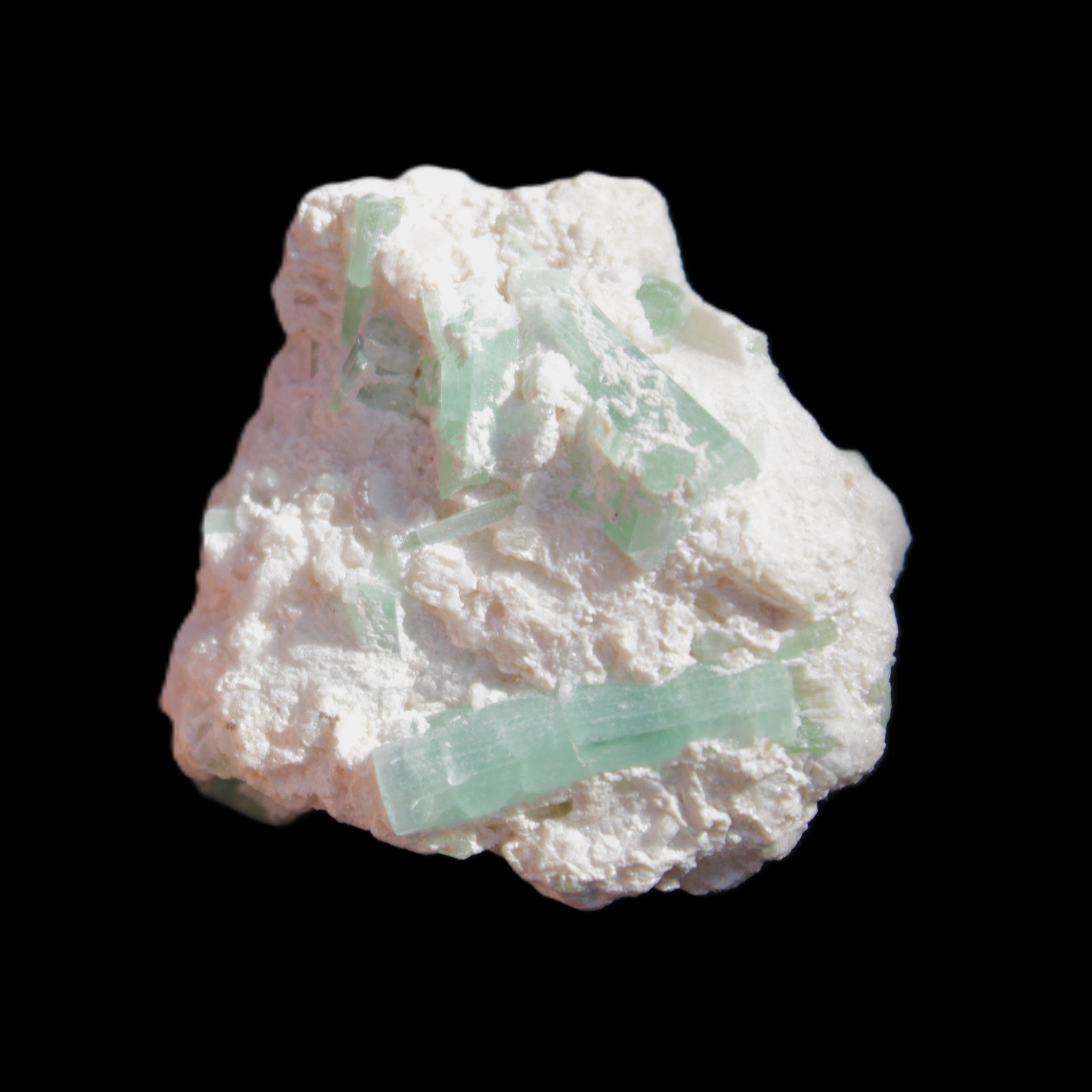 Green Tourmaline cluster in matrix 31mm 12.4g in sunlight - Rocks and Things Store