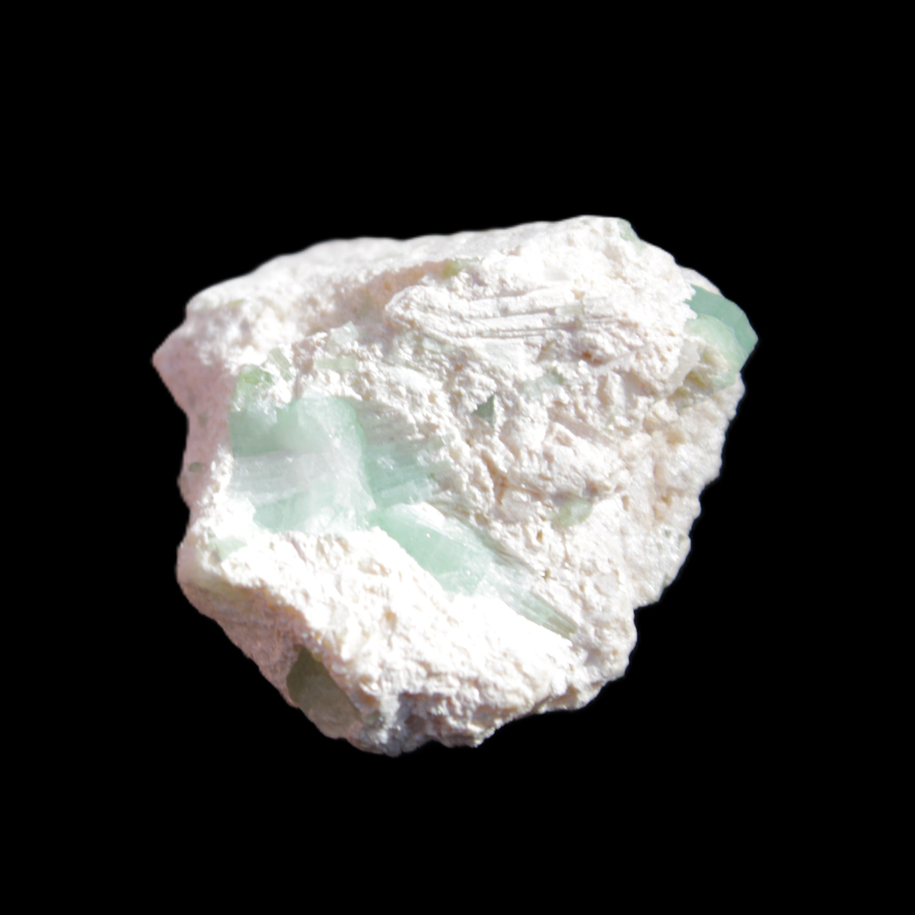 Green Tourmaline cluster in matrix 31mm 12.4g in sunlight - Rocks and Things Store