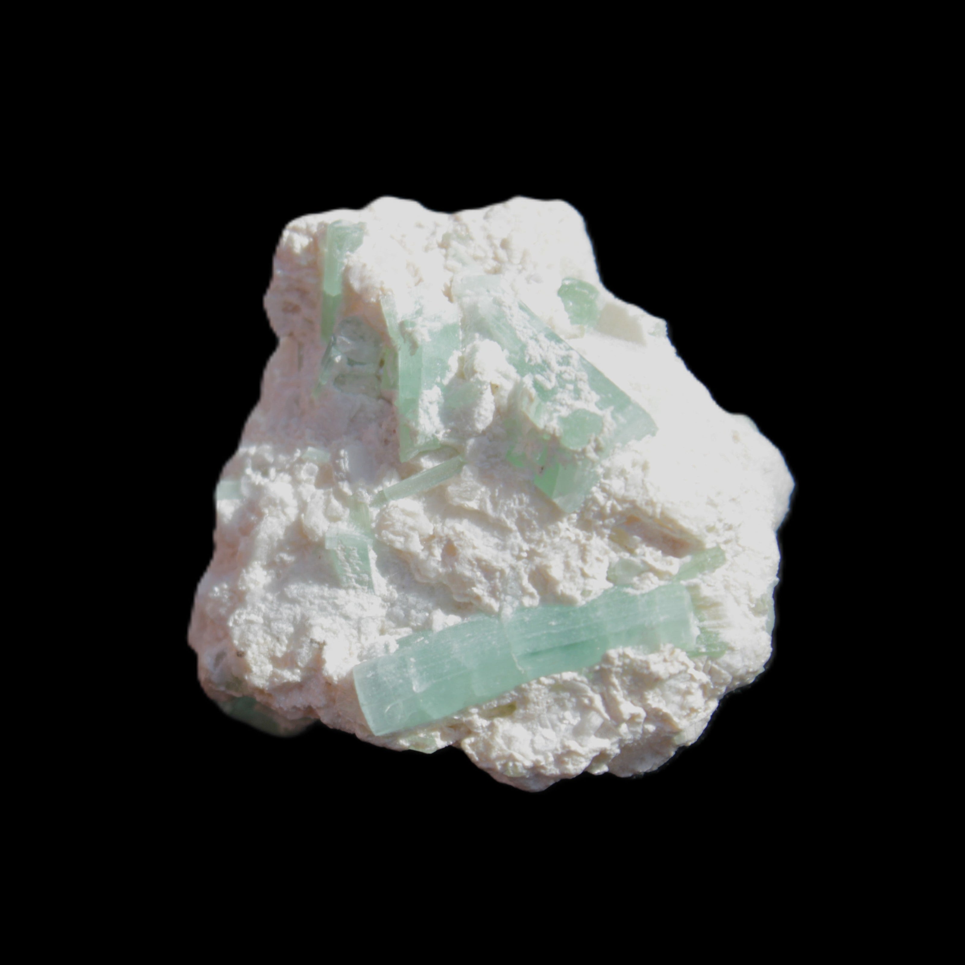 Green Tourmaline cluster in matrix 31mm 12.4g in sunlight - Rocks and Things Store