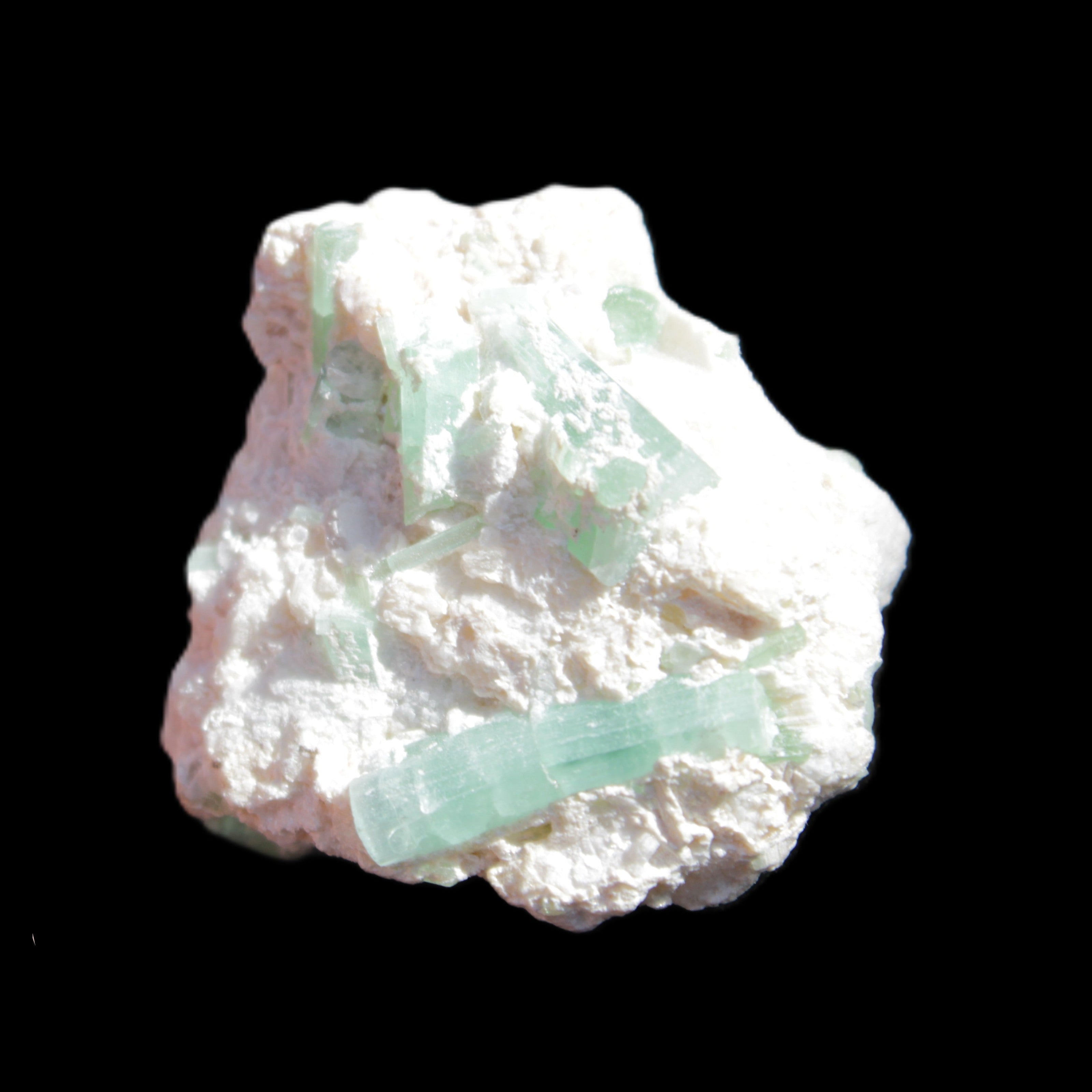 Green Tourmaline cluster in matrix 31mm 12.4g in sunlight - Rocks and Things Store