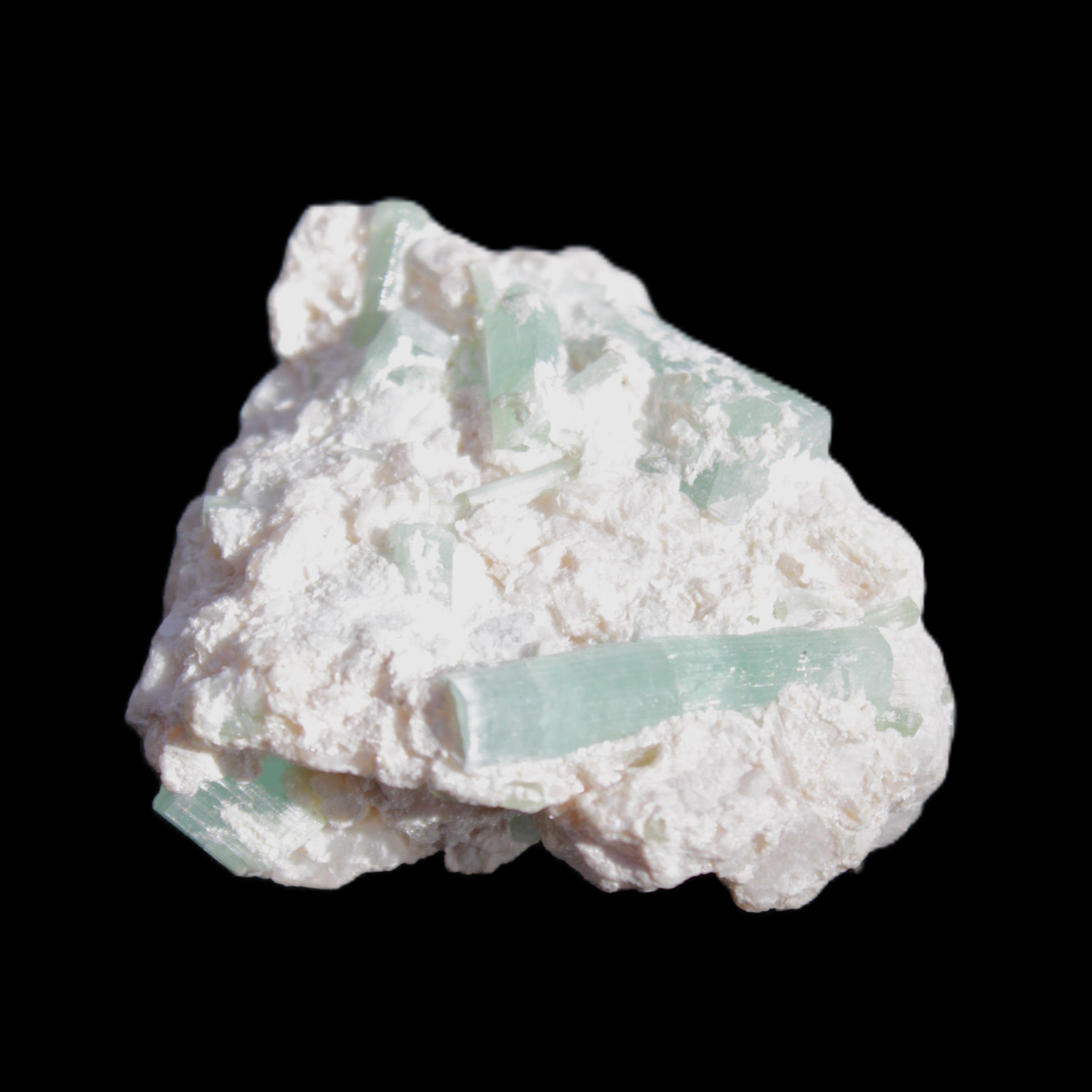 Green Tourmaline cluster in matrix 31mm 12.4g in sunlight - Rocks and Things Store