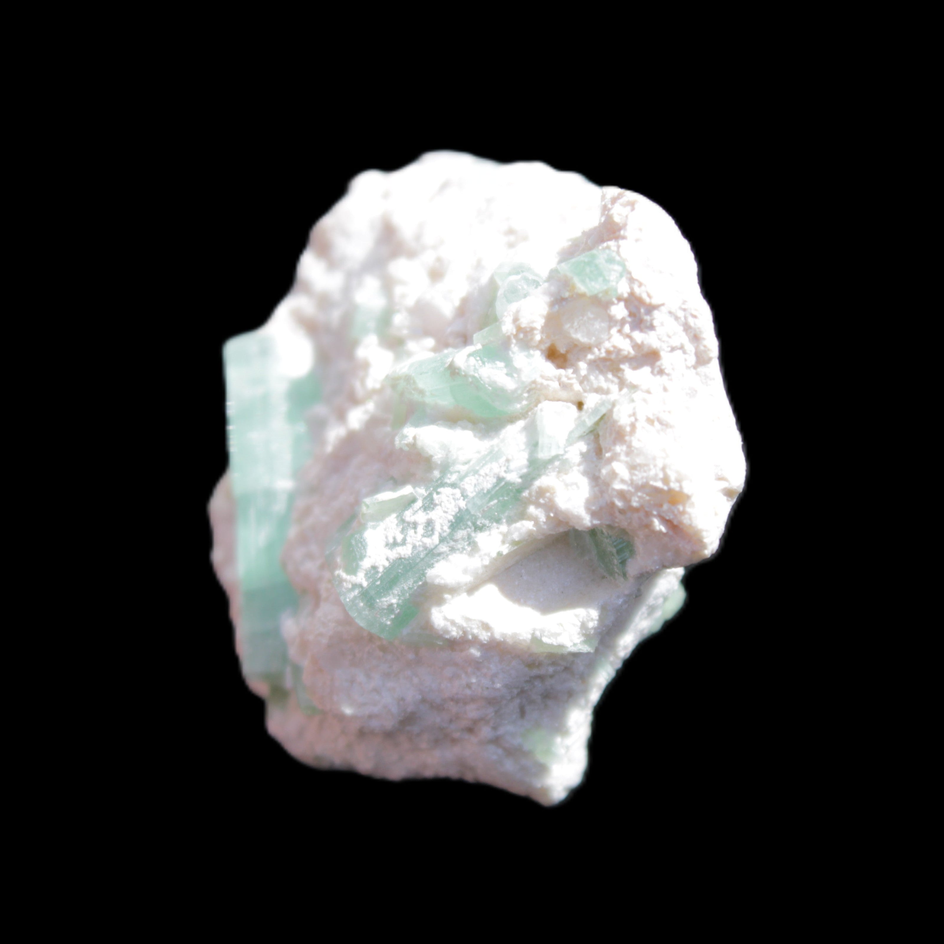 Green Tourmaline cluster in matrix 31mm 12.4g in sunlight - Rocks and Things Store