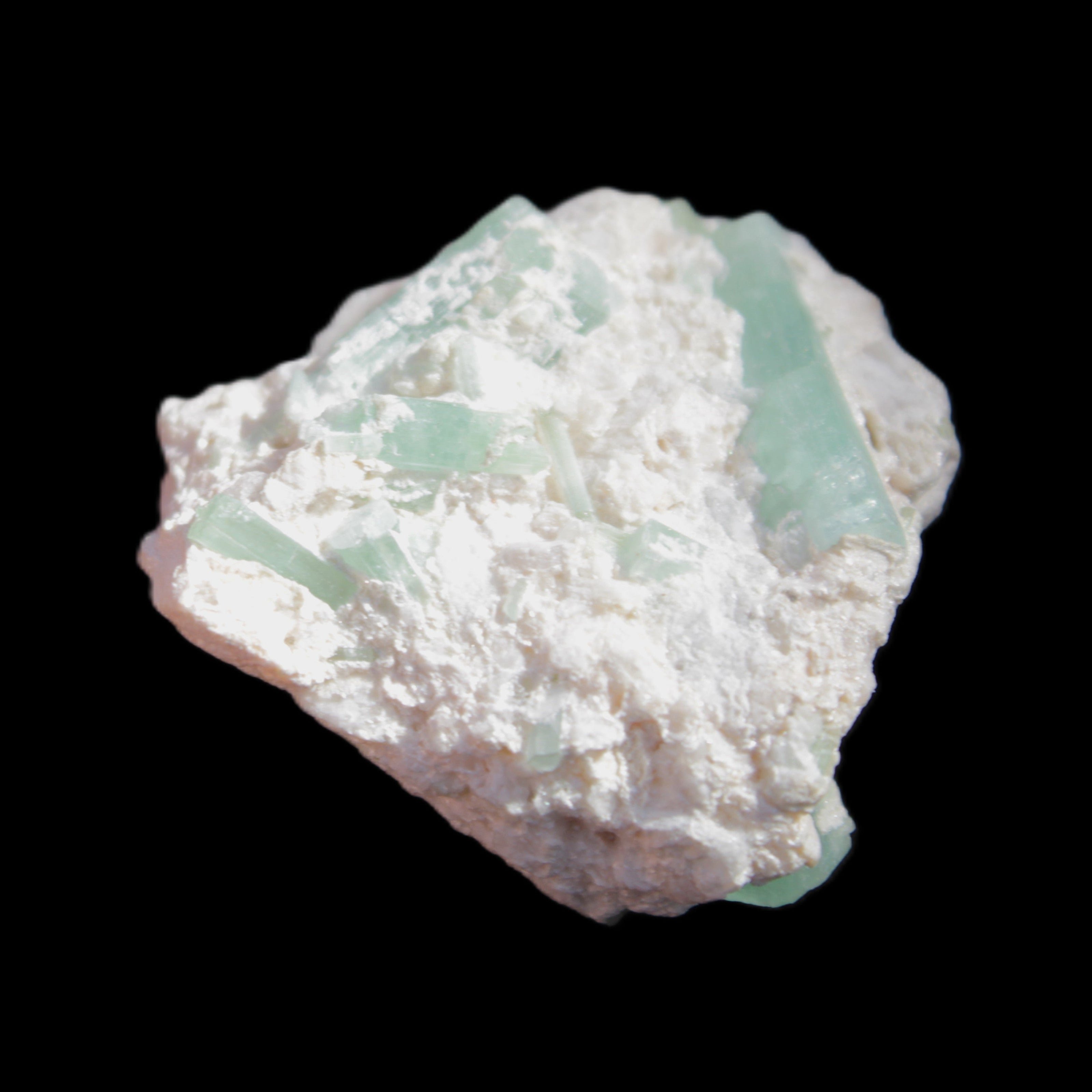 Green Tourmaline cluster in matrix 31mm 12.4g in sunlight - Rocks and Things Store