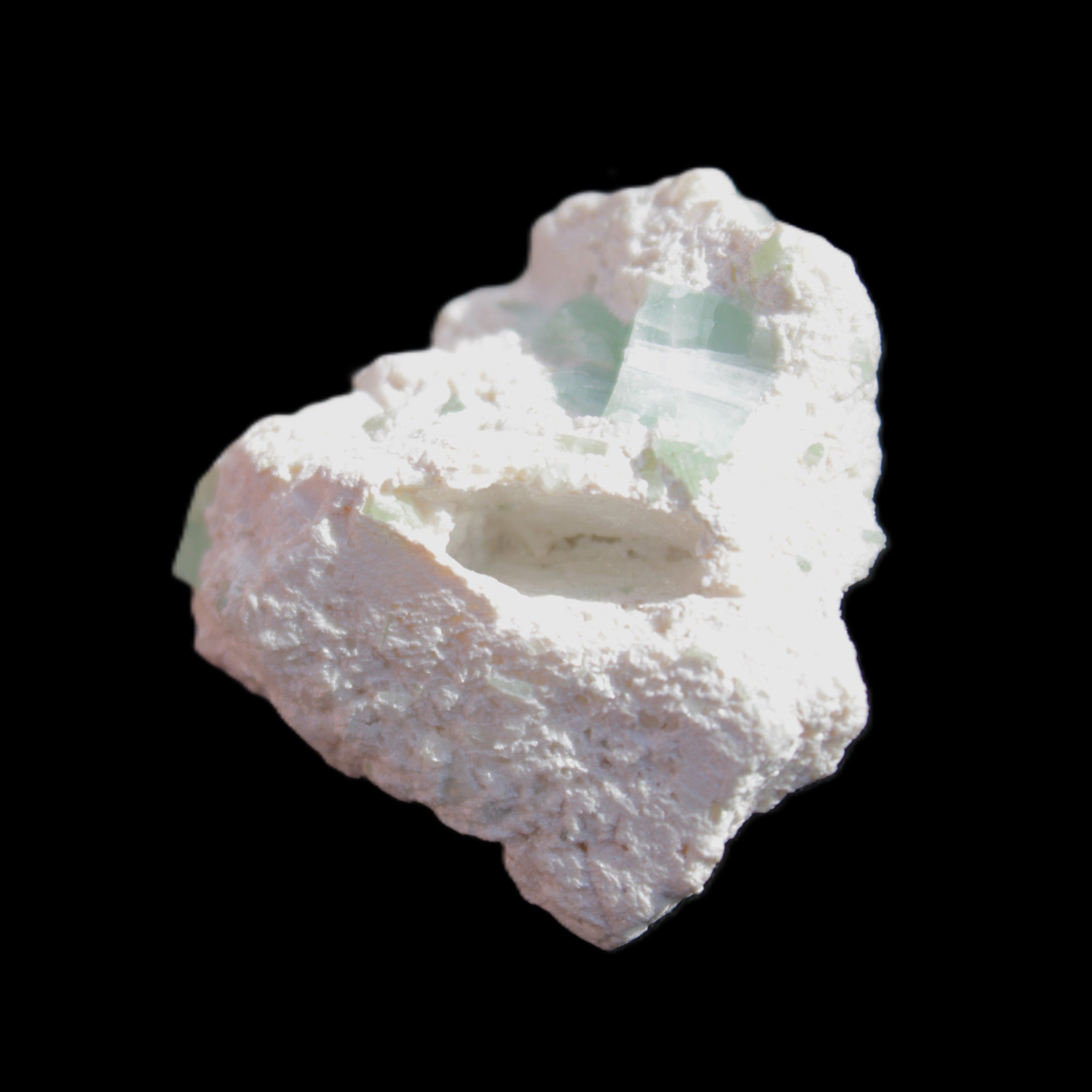 Green Tourmaline cluster in matrix 31mm 12.4g in sunlight - Rocks and Things Store