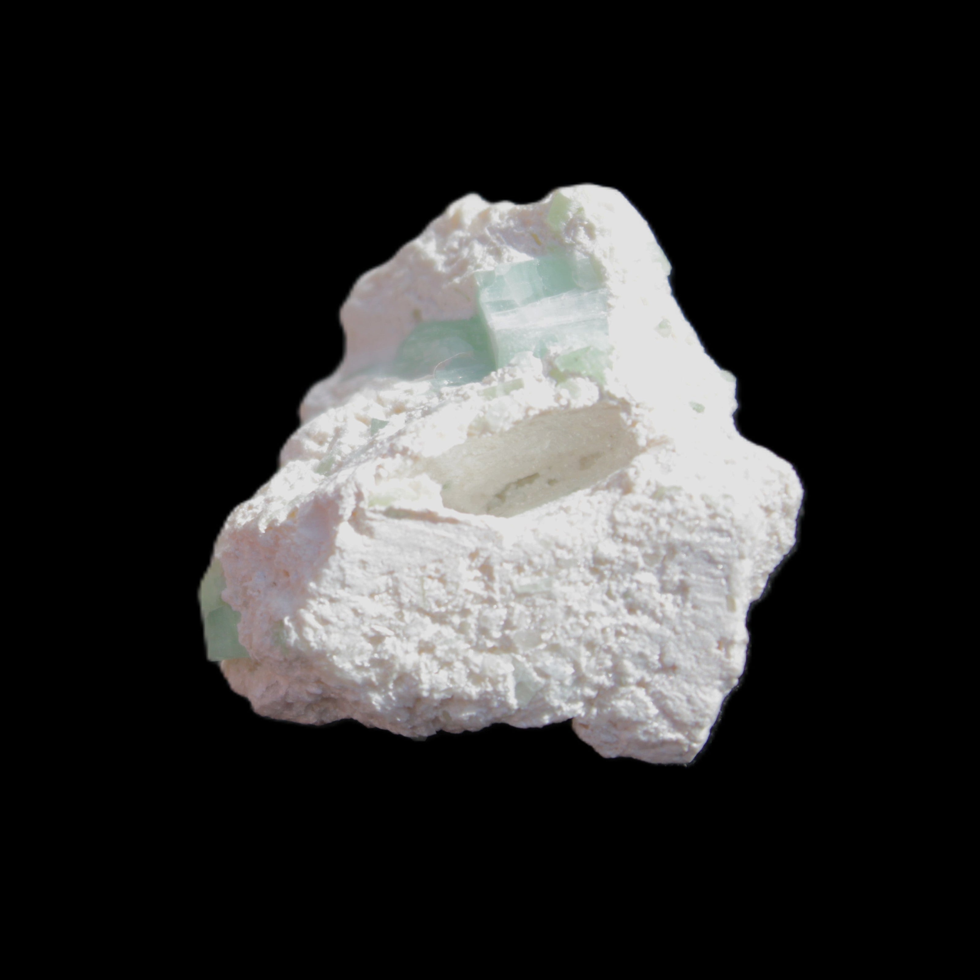 Green Tourmaline cluster in matrix 31mm 12.4g in sunlight - Rocks and Things Store