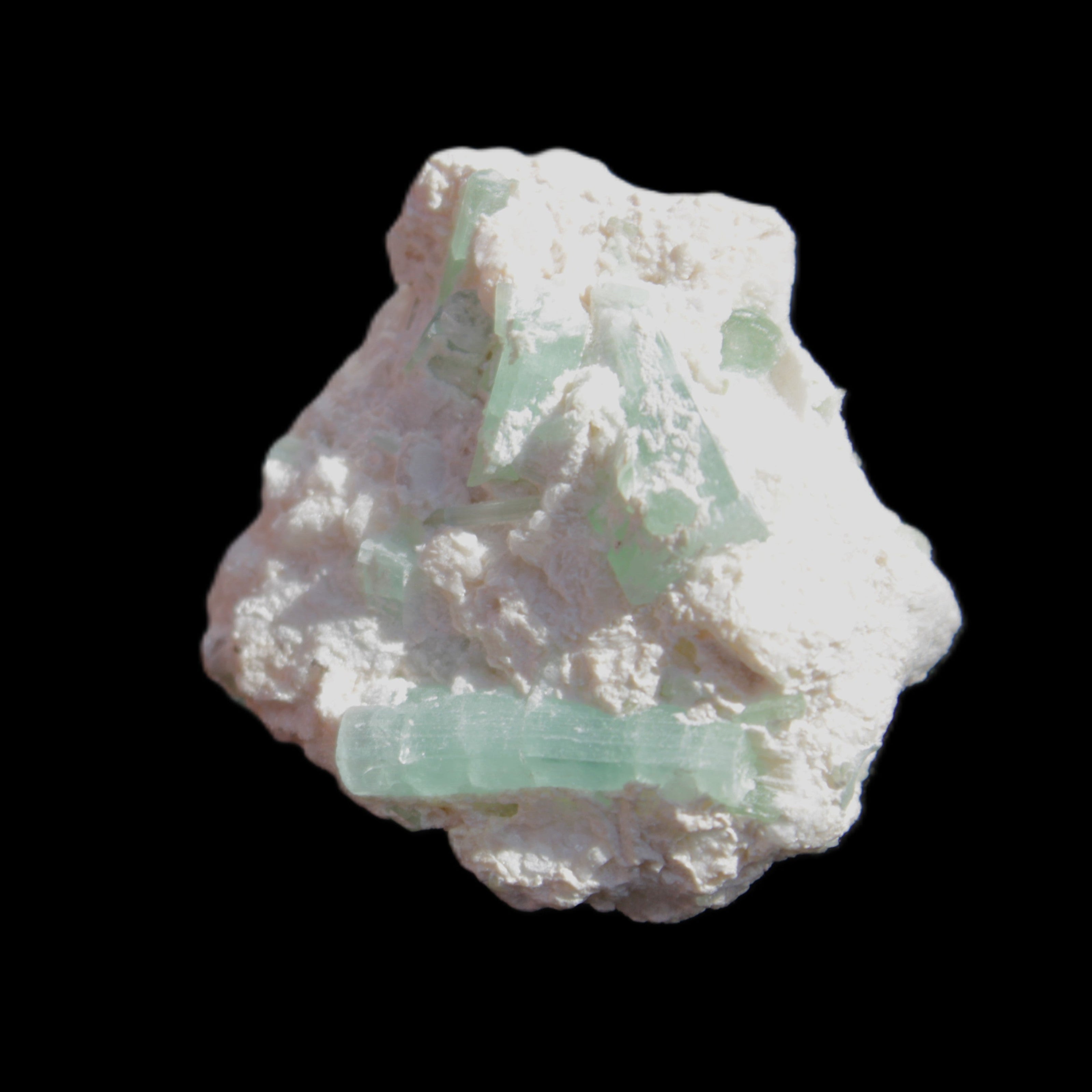 Green Tourmaline cluster in matrix 31mm 12.4g in sunlight - Rocks and Things Store