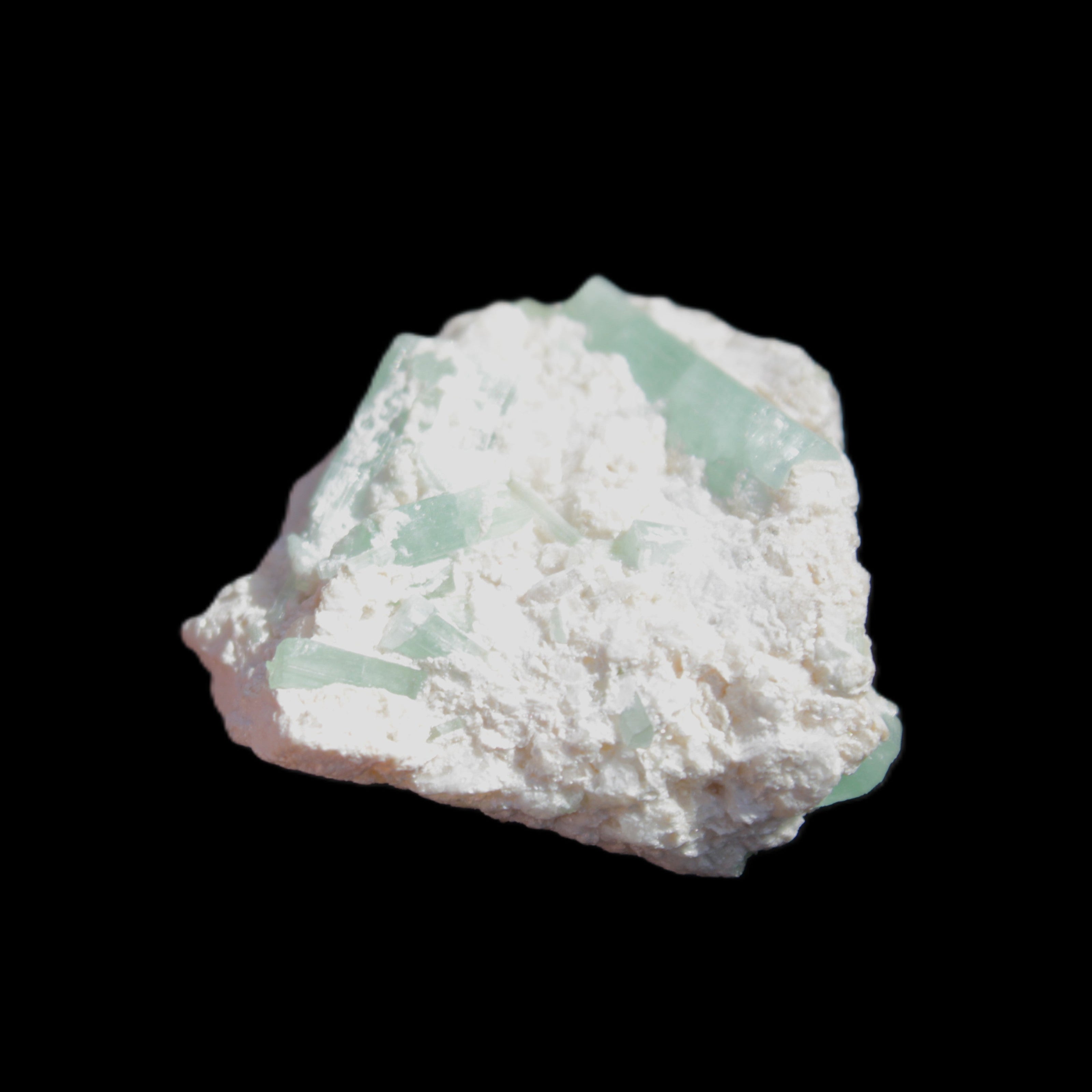 Green Tourmaline cluster in matrix 31mm 12.4g in sunlight - Rocks and Things Store