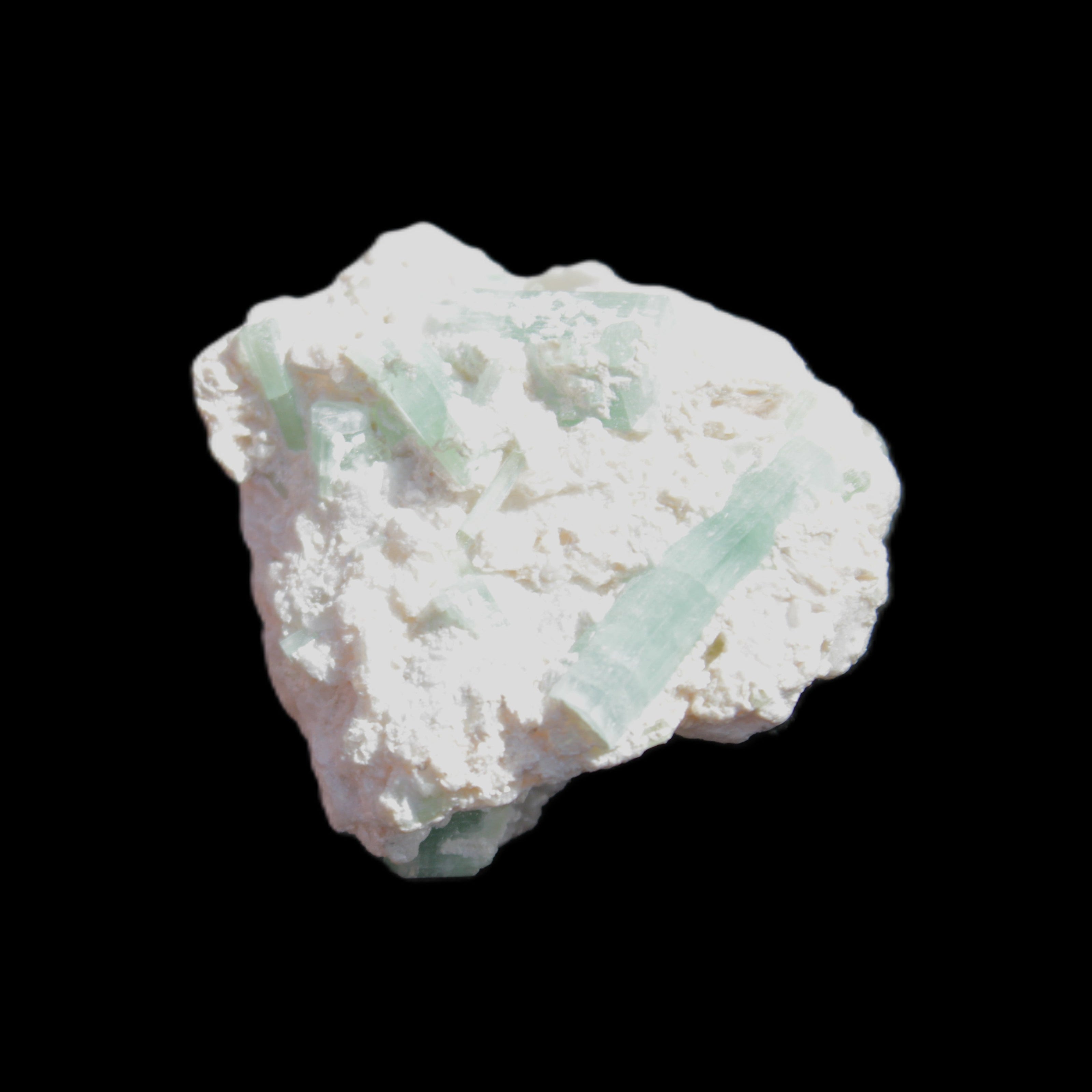 Green Tourmaline cluster in matrix 31mm 12.4g in sunlight - Rocks and Things Store