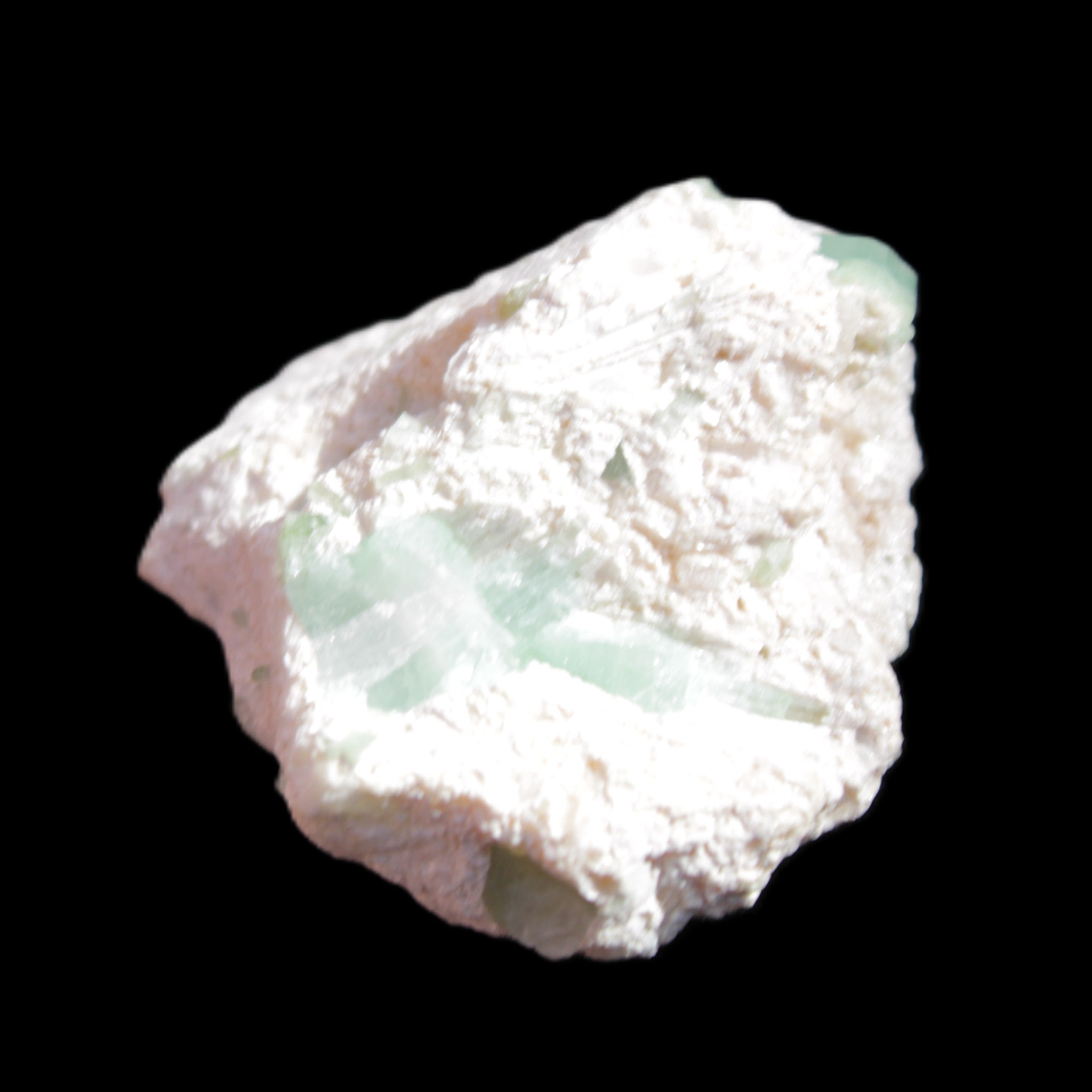 Green Tourmaline cluster in matrix 31mm 12.4g in sunlight - Rocks and Things Store