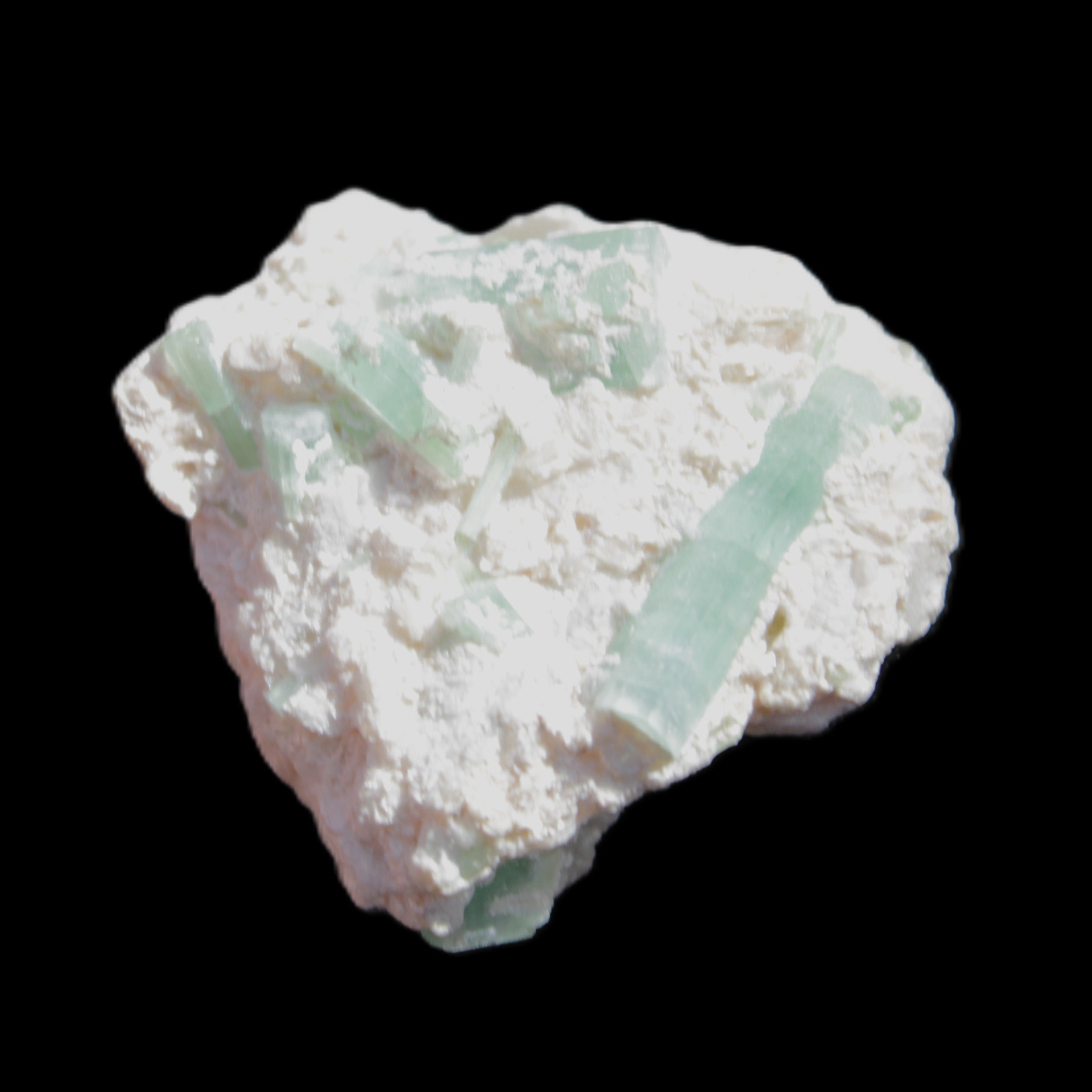 Green Tourmaline cluster in matrix 31mm 12.4g in sunlight - Rocks and Things Store