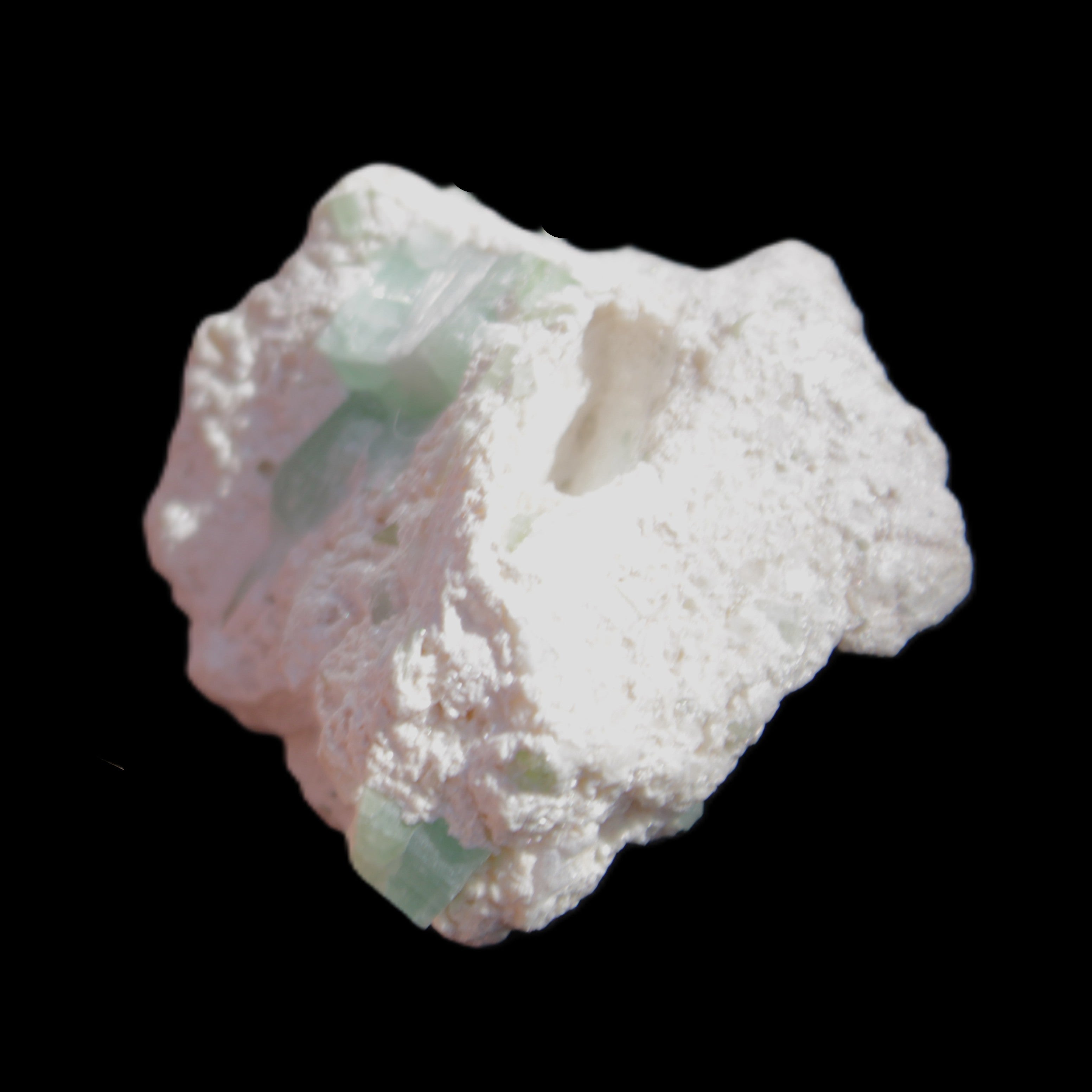 Green Tourmaline cluster in matrix 31mm 12.4g in sunlight - Rocks and Things Store