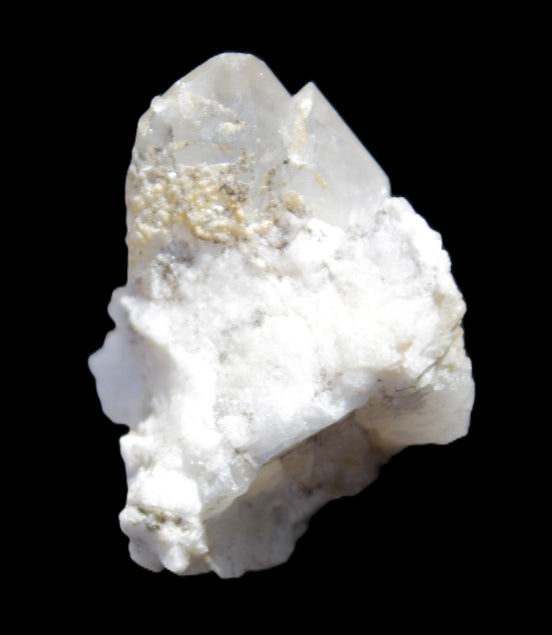 Twinned Quartz with Feldspar cluster 30* 36mm 18.6g in sunlight - Rocks and Things Store