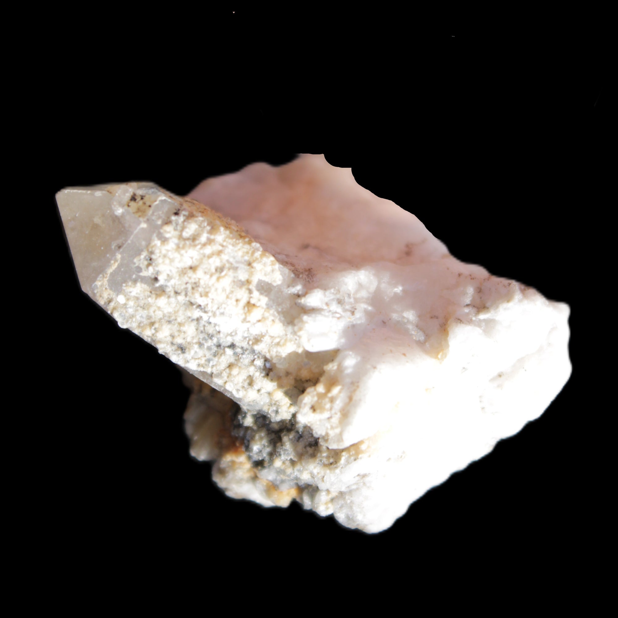 Twinned Quartz with Feldspar cluster 30* 36mm 18.6g in sunlight - Rocks and Things Store