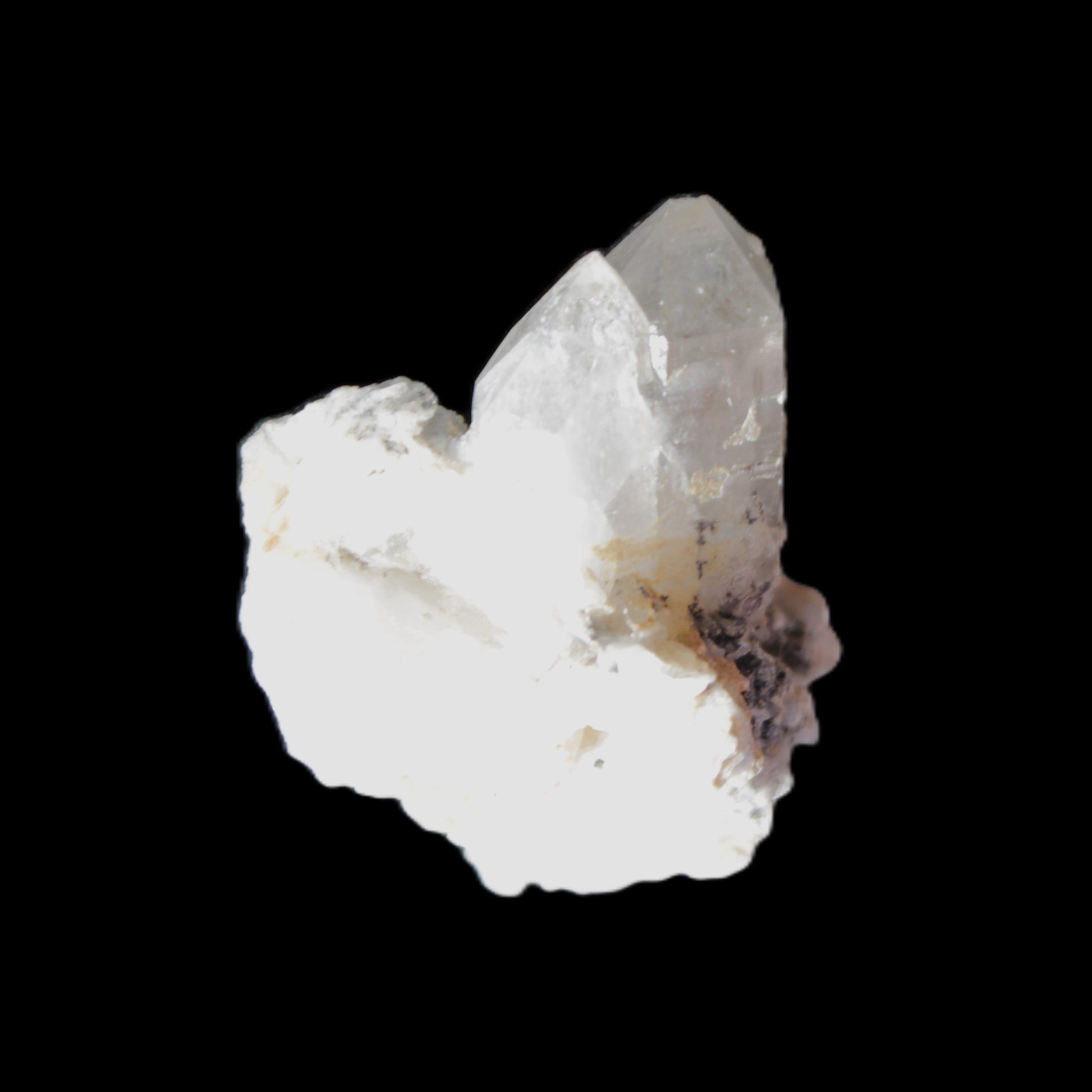 Twinned Quartz with Feldspar cluster 30* 36mm 18.6g in sunlight - Rocks and Things Store