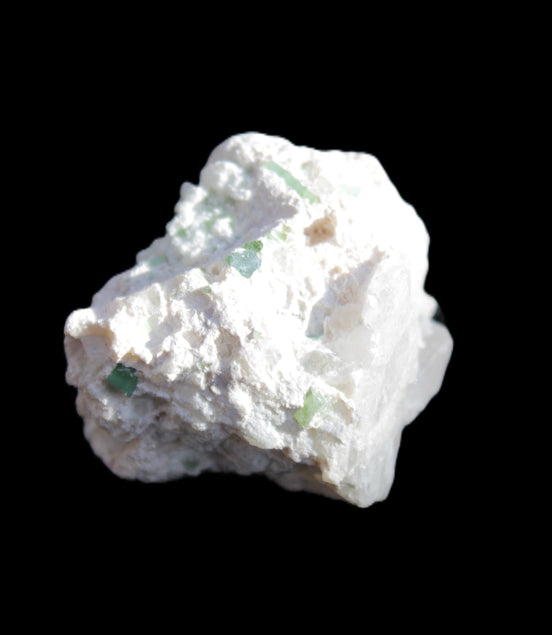 Clear Kunzite and Green Tourmaline cluster in matrix 30*26*22mm 14.7g in sunlight - Rocks and Things Store