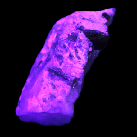 Green and Bi-colour Tourmaline on Quartz cluster 30*14*25mm 87.5ct 17.6g in UV light - Rocks and Things Store