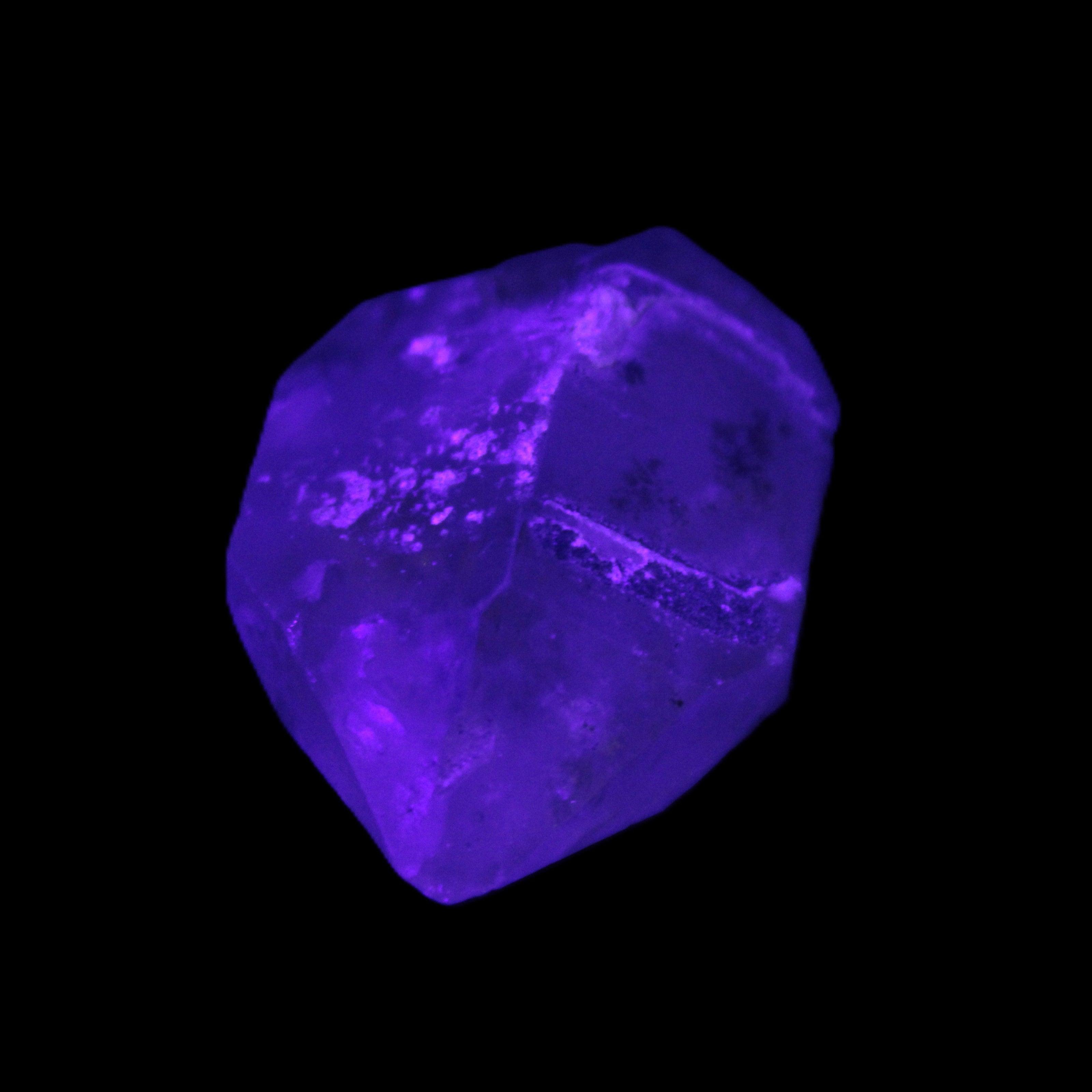 Double-terminated Quartz from Skardu 38*14*22mm 17.8g in UV light - Rocks and Things Store