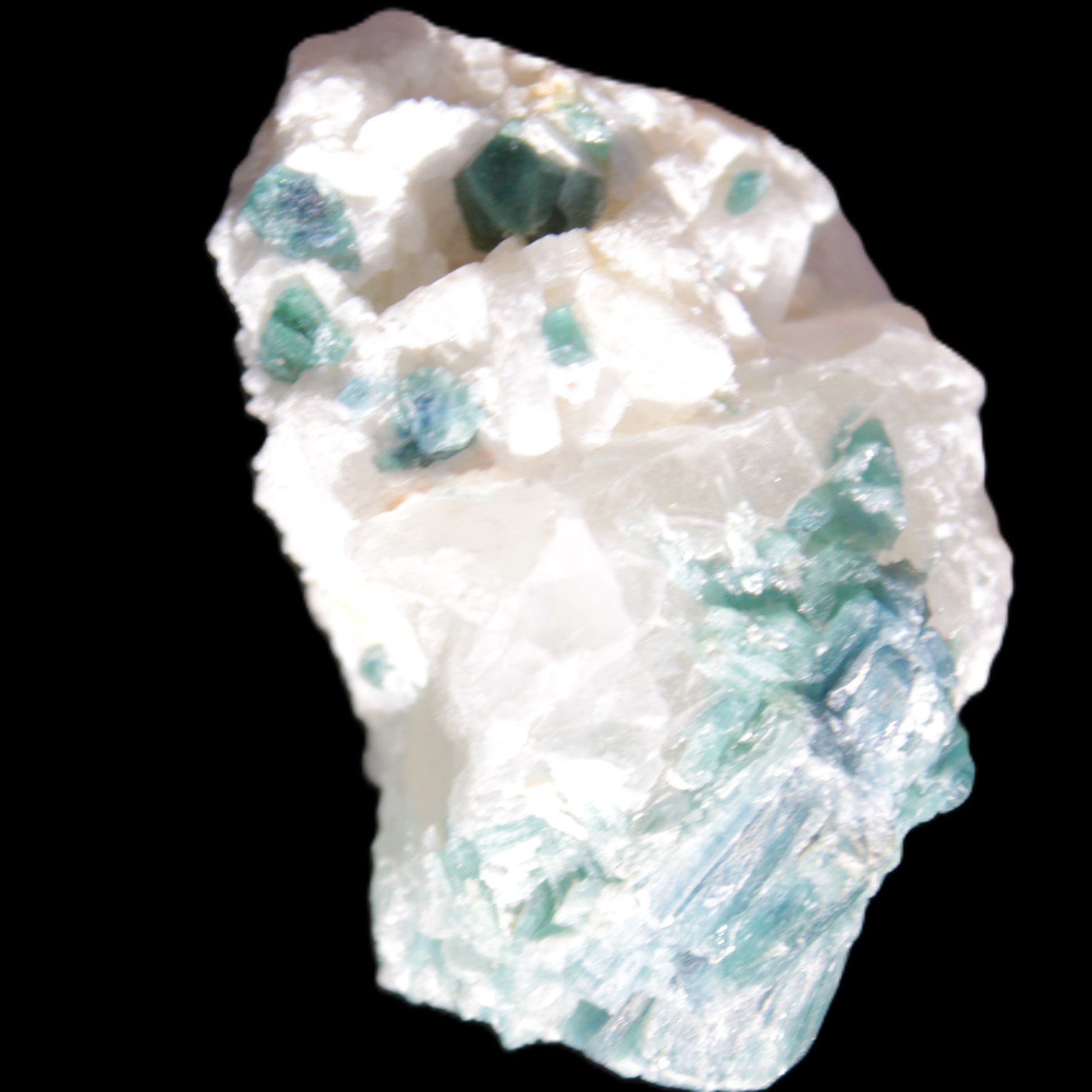 Blue Indicolite and Green Tourmaline cluster in matrix 120.5ct 24.1g in sunshine - Rocks and Things Store