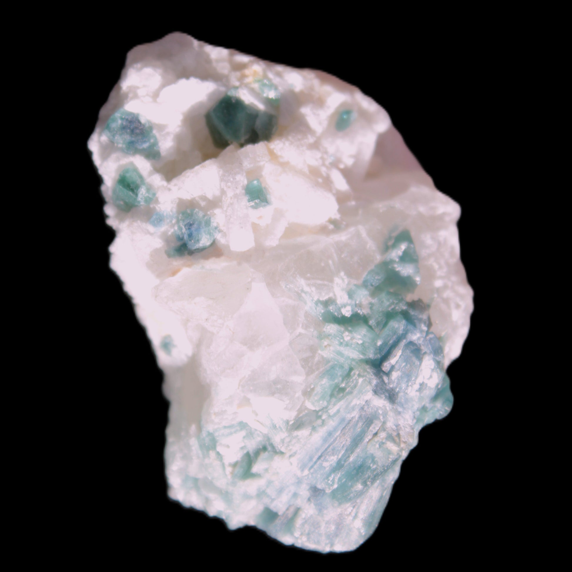 Blue Indicolite and Green Tourmaline cluster in matrix 120.5ct 24.1g in sunshine - Rocks and Things Store