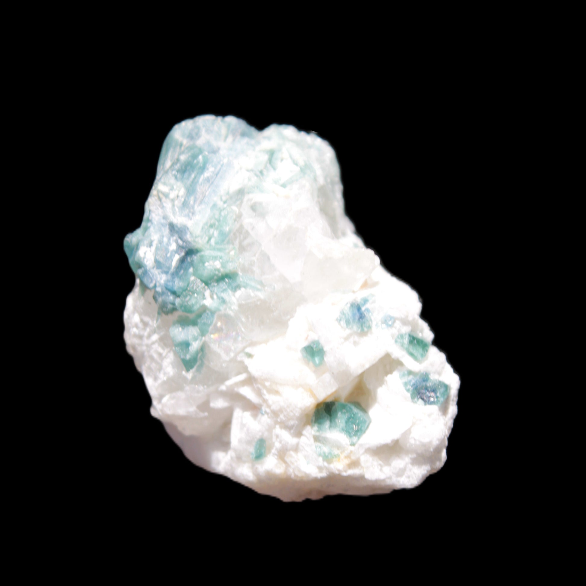 Blue Indicolite and Green Tourmaline cluster in matrix 120.5ct 24.1g in sunshine - Rocks and Things Store