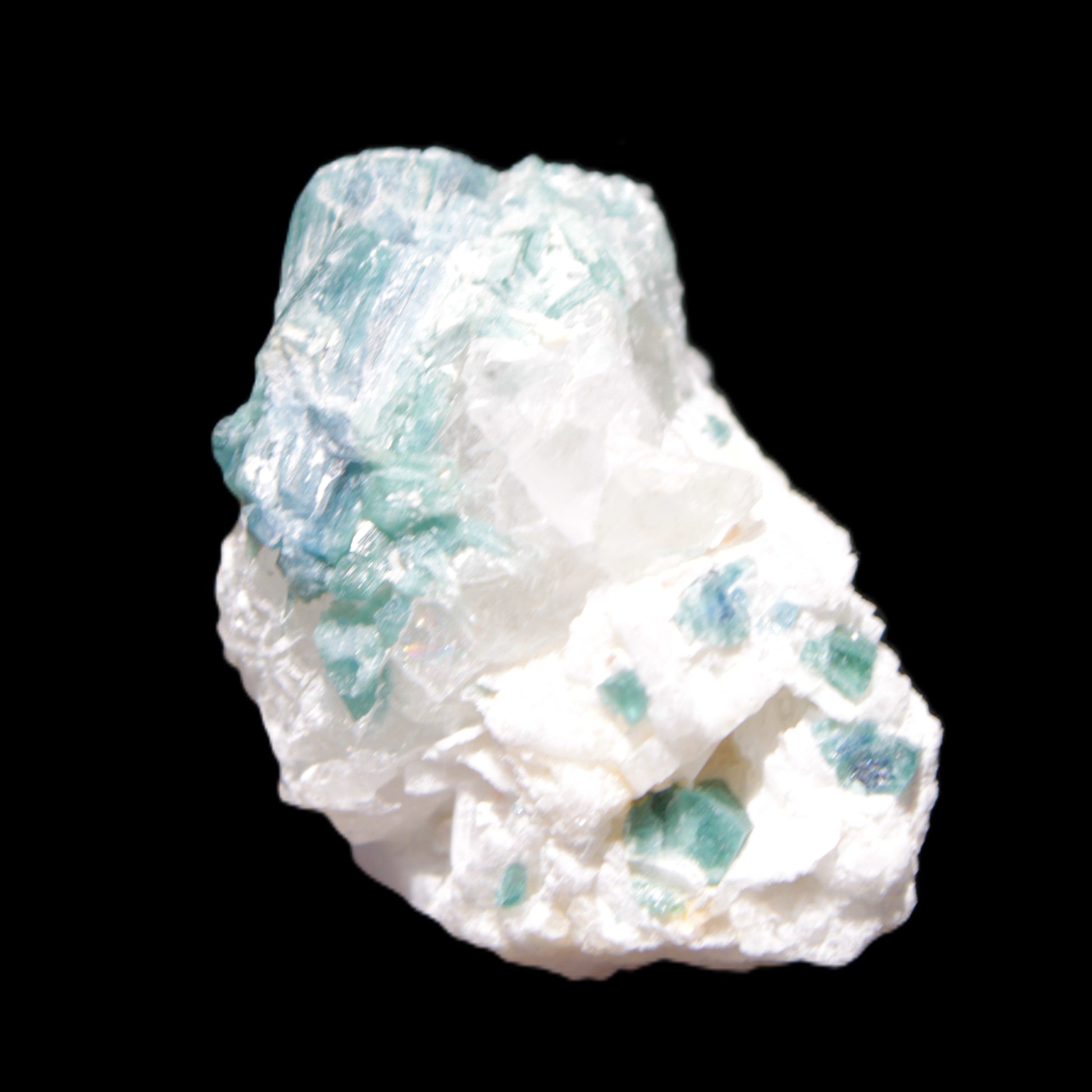 Blue Indicolite and Green Tourmaline cluster in matrix 120.5ct 24.1g in sunshine - Rocks and Things Store
