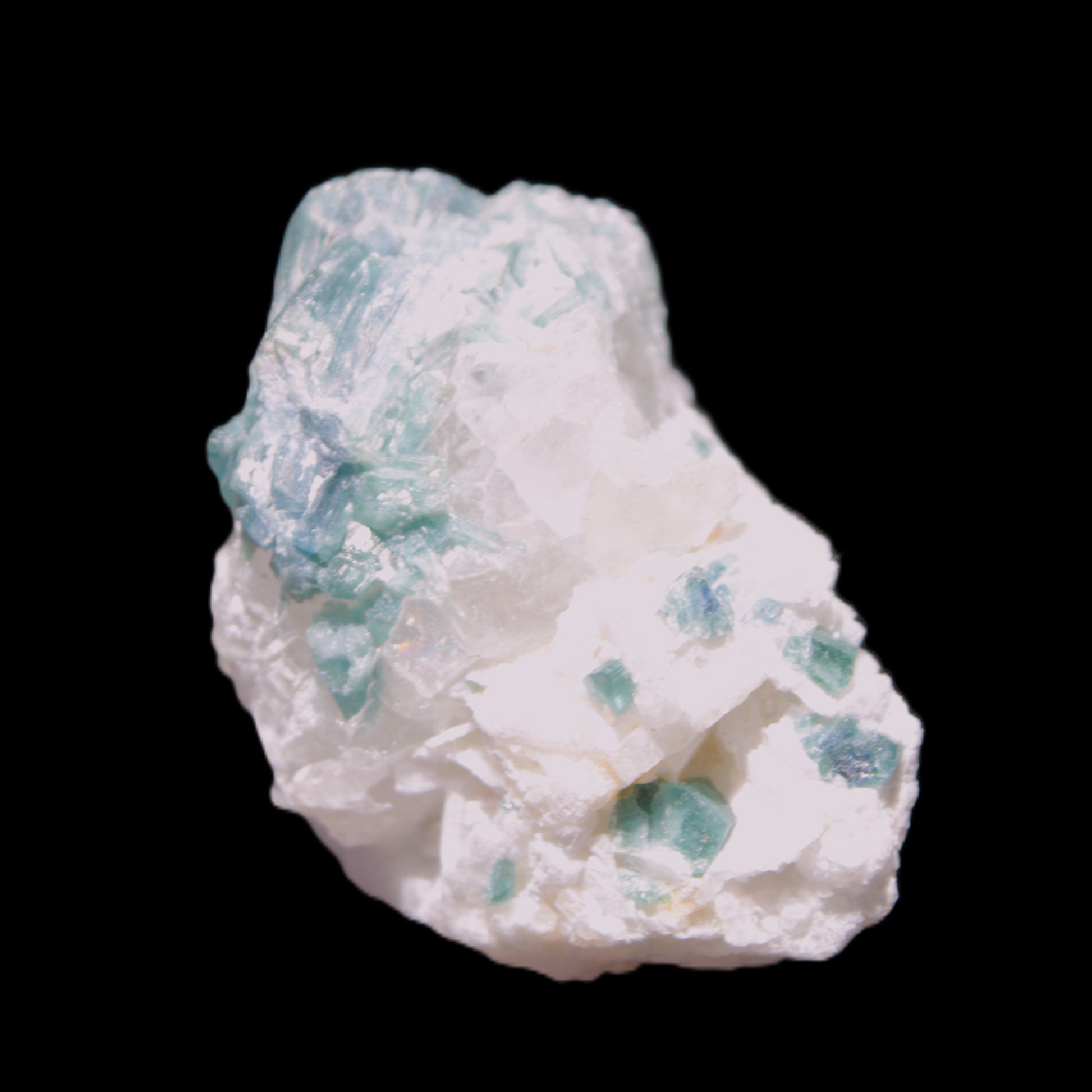 Blue Indicolite and Green Tourmaline cluster in matrix 120.5ct 24.1g in sunshine - Rocks and Things Store